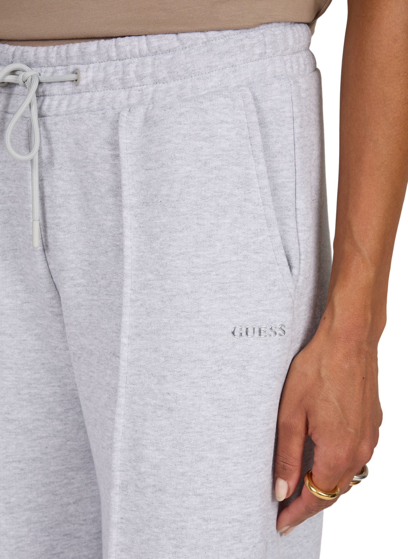 Pleated cotton blend sweatpants GUESS Grey