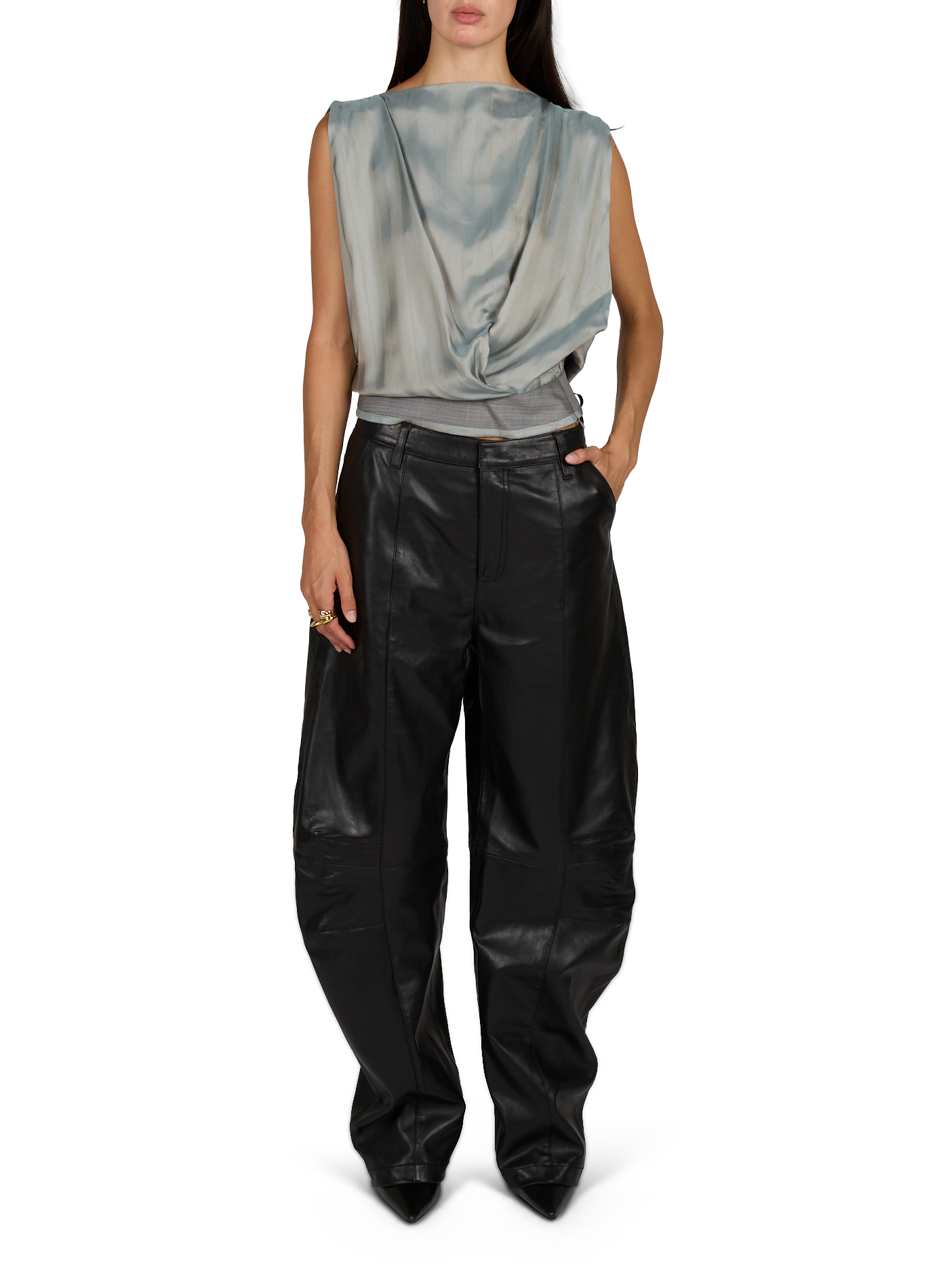 Top col ras du cou en laine CHRISTOPHER ESBER Gris