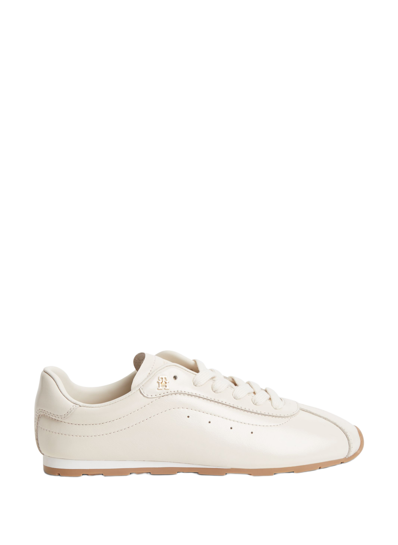 Baskets Bella à détail métallique en cuir TOMMY HILFIGER Beige