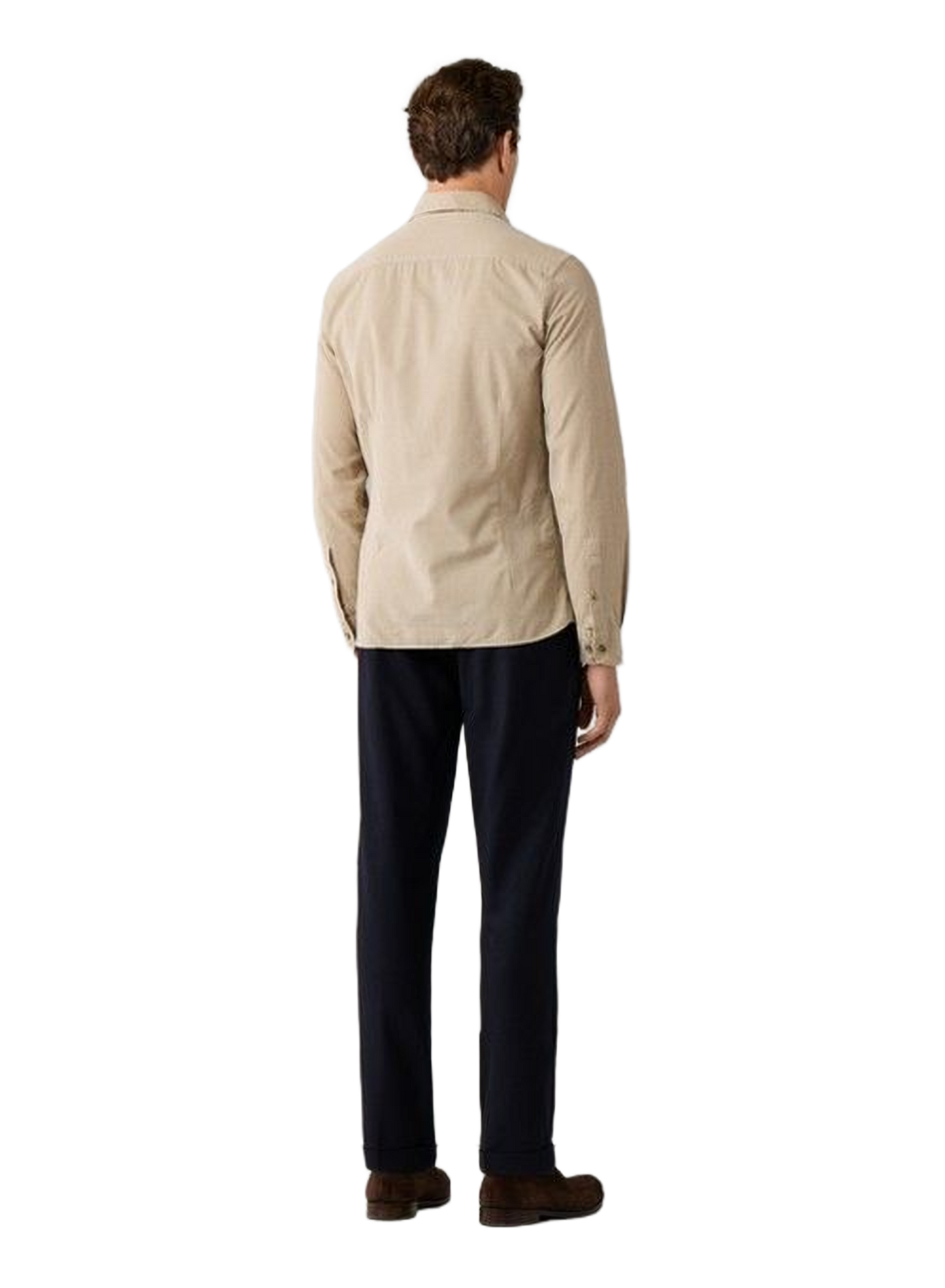 Gerade geschnittenes Hemd mit klassischem Kragen aus Baumwolle | Beige HACKETT Herren