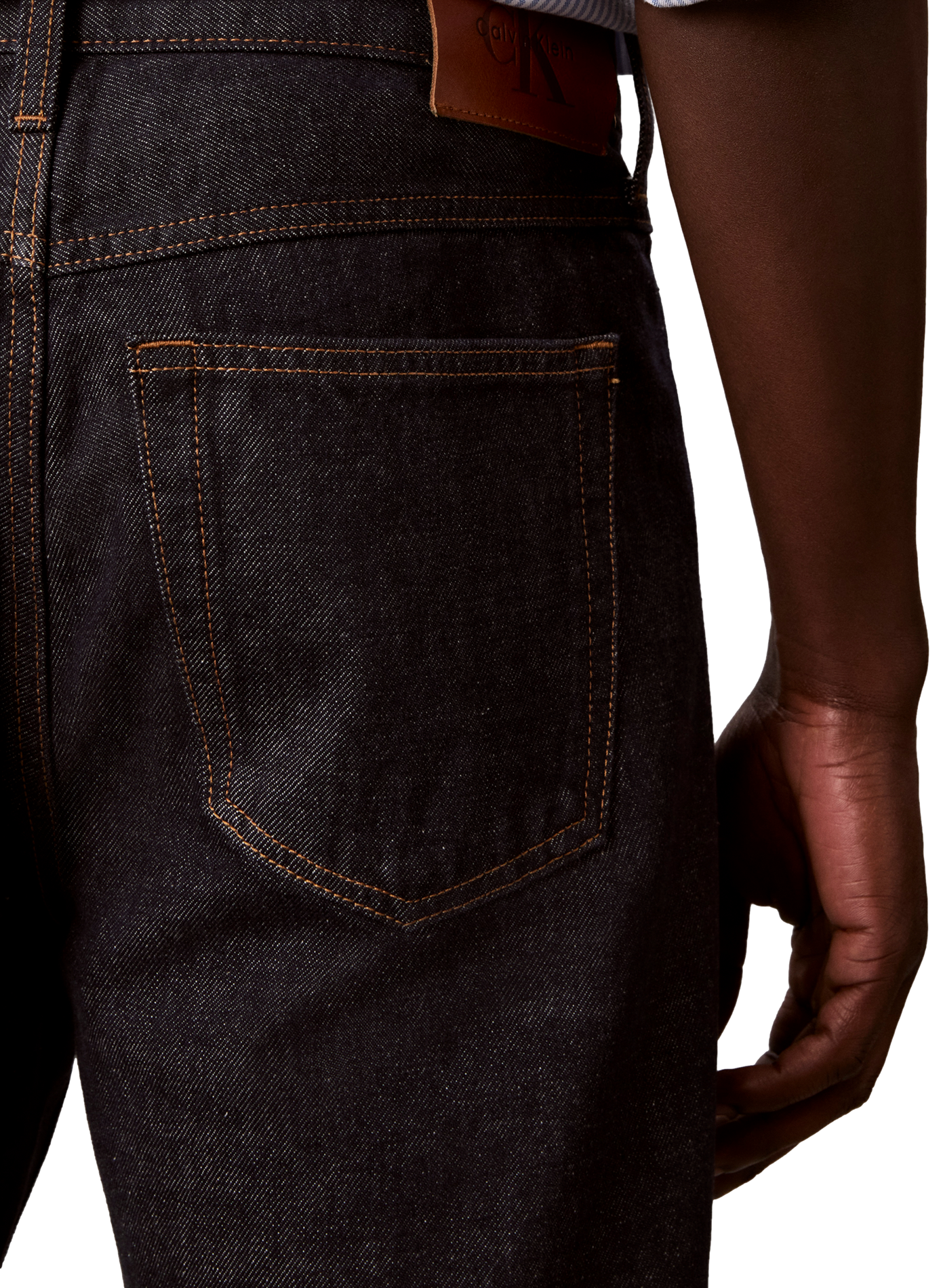 Jean droit en coton CALVIN KLEIN Bleu