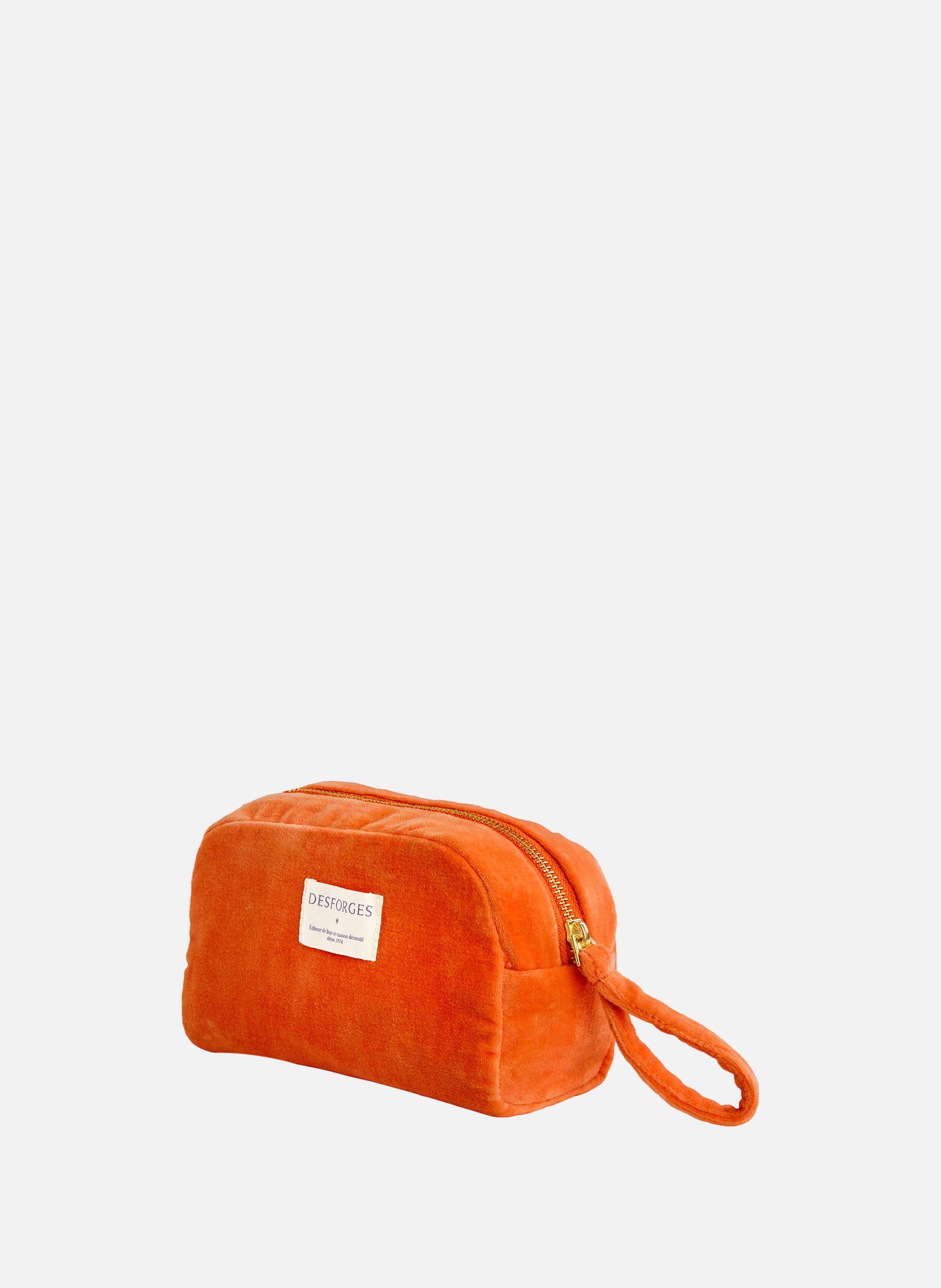 Trousse en velours, romy DESFORGES Orange