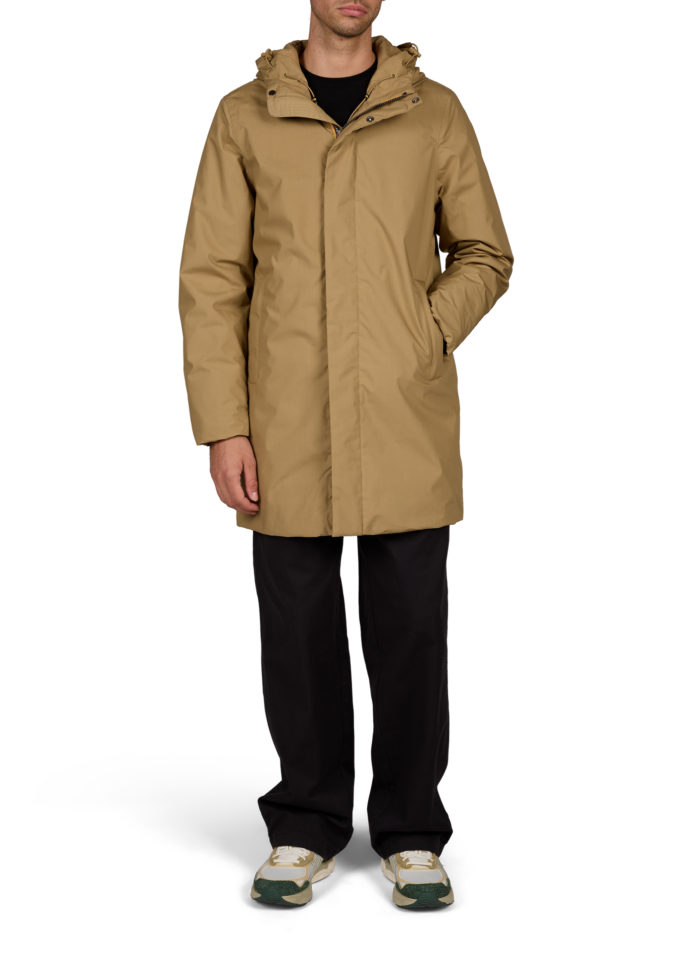 Parka droite en coton mélangé K-WAY Beige