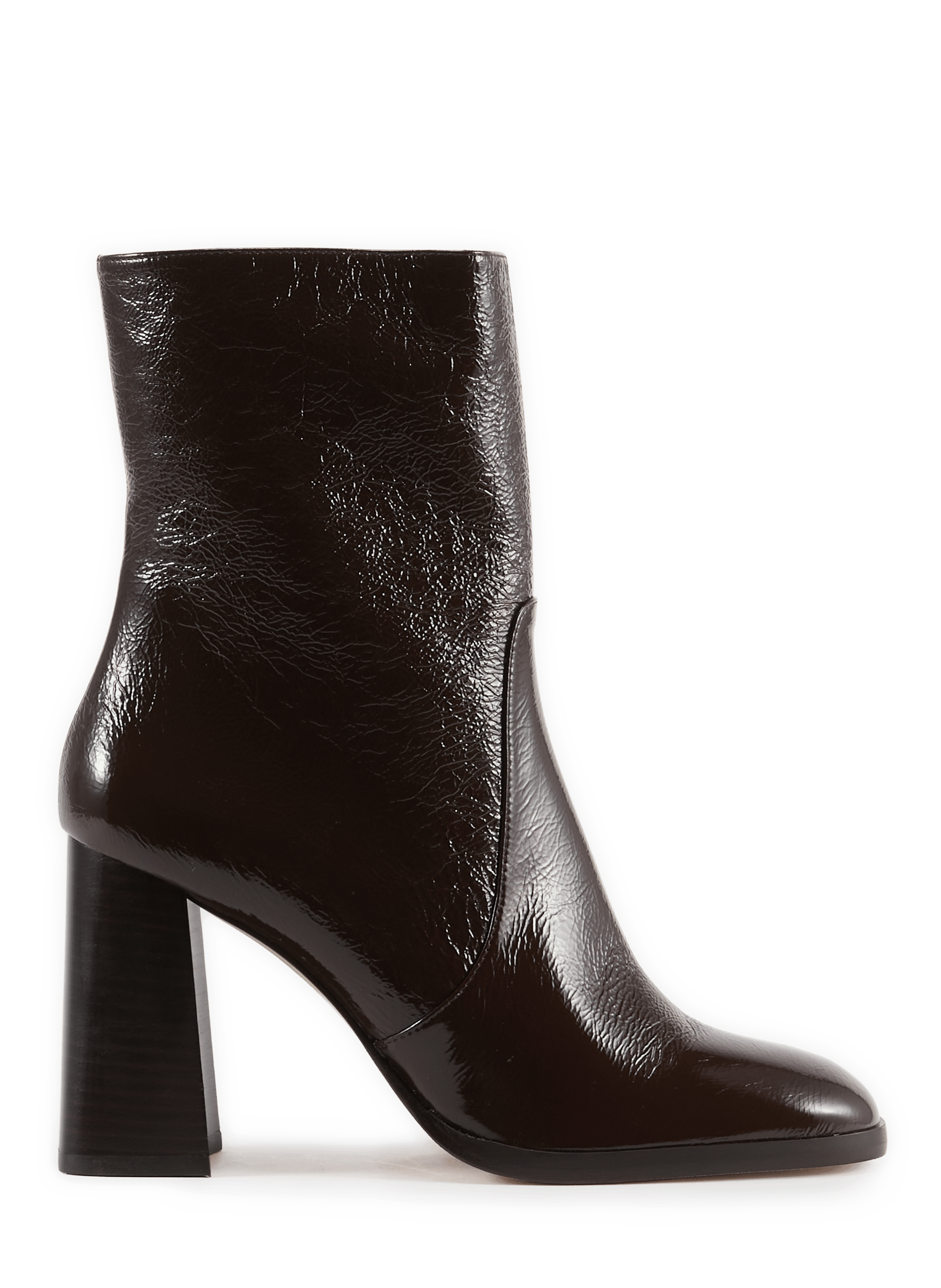 VERA crinkled patent leather ankle boots STUART WEITZMAN Brown
