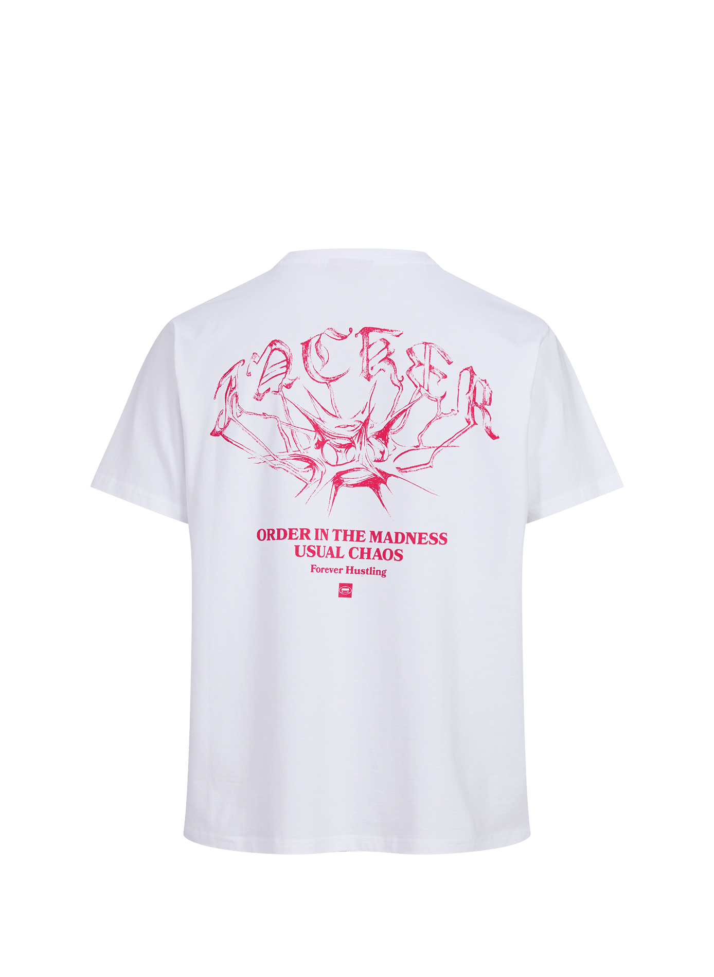 Straight-cut printed crew-neck T-shirt JACKER. White