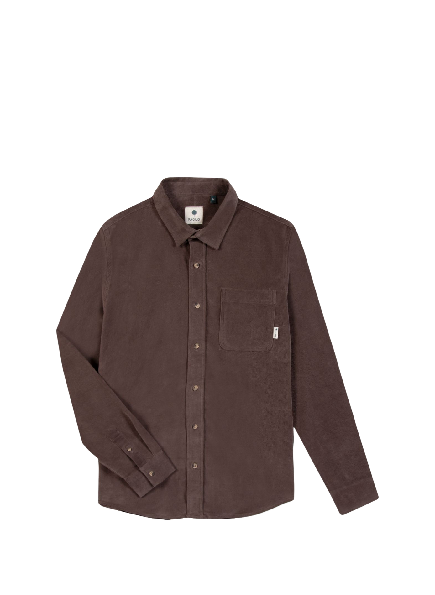 Chemise droite en velours unie FAGUO Marron