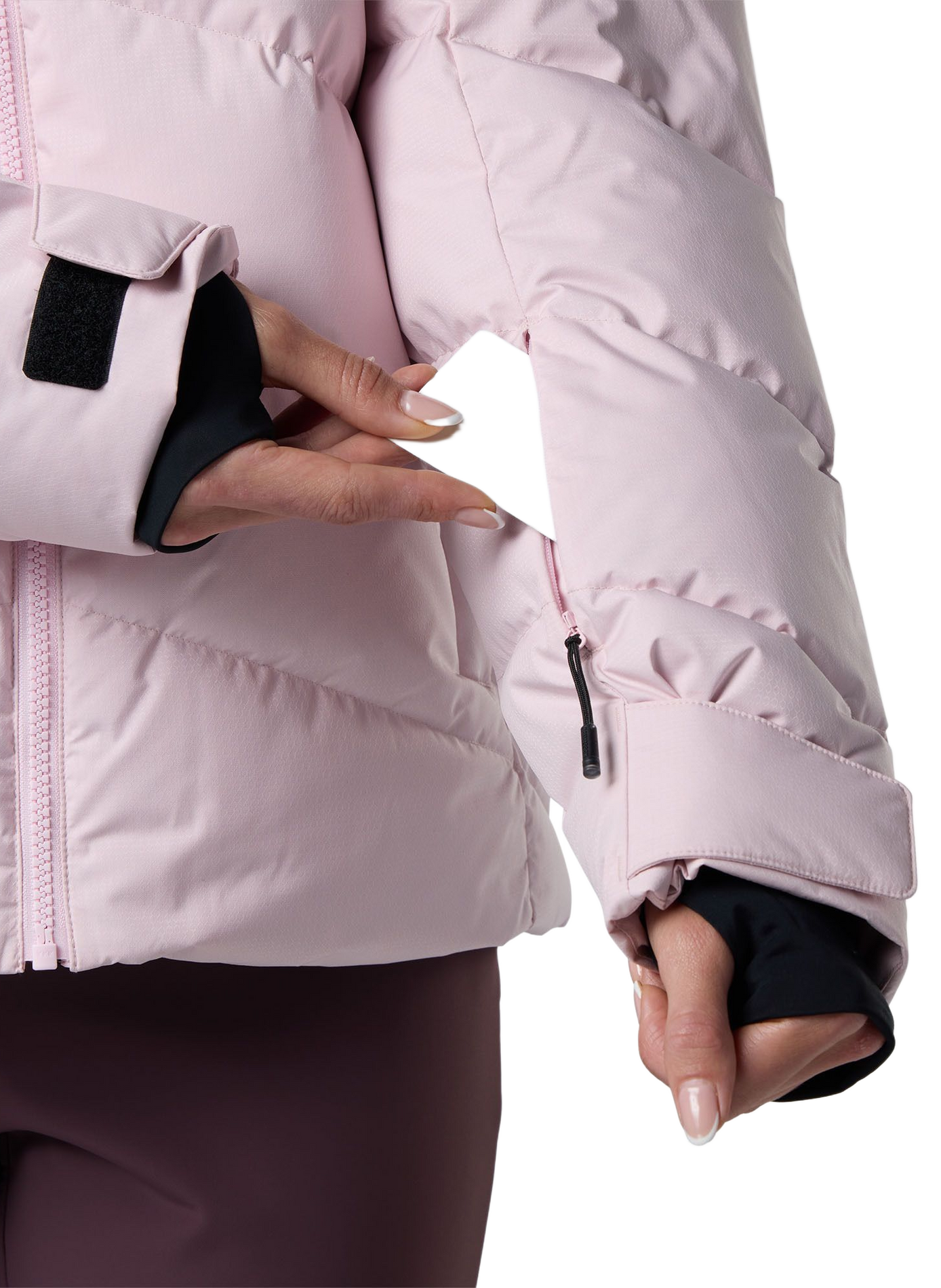 Gerade gesteppte Daunenjacke mit Kapuze ROSSIGNOL Rosa