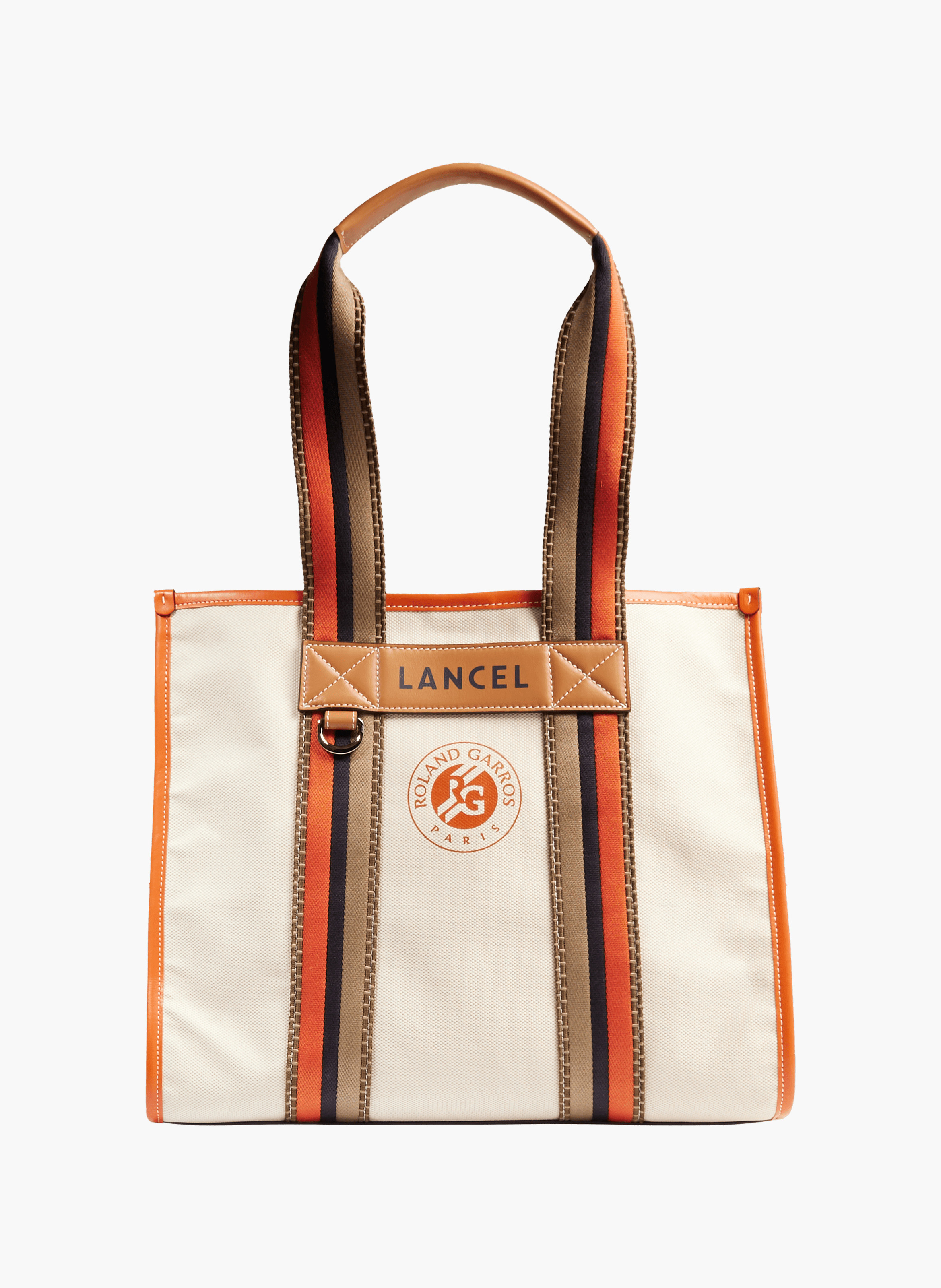 Sac cabas zippé lancel x roland garros en coton LANCEL Beige
