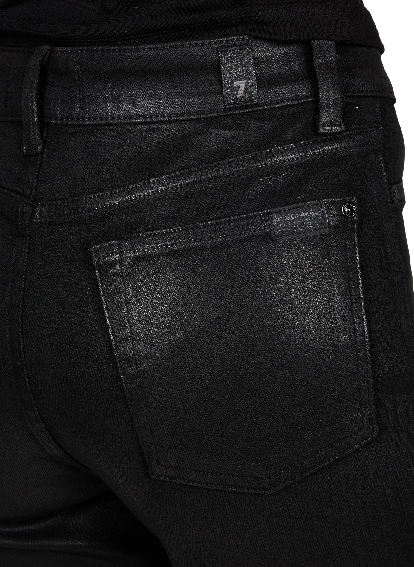 Bootcut jeans in coated stretch cotton denim 7 FOR ALL MANKIND Black