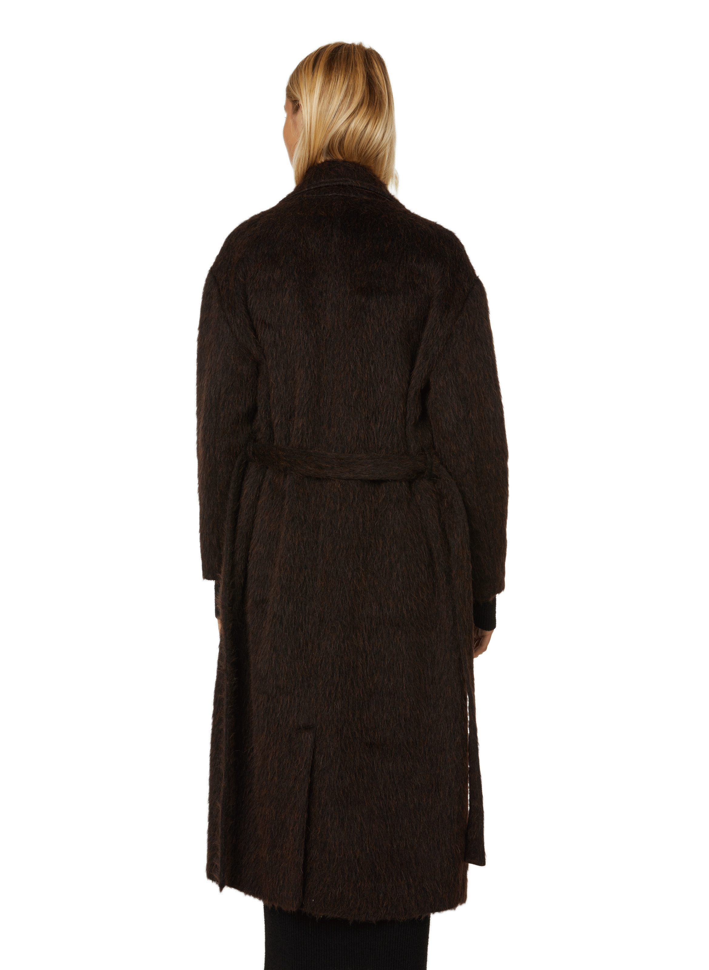 Manteau effet fourrure en laine et alpaga SAISON 1865 Marron