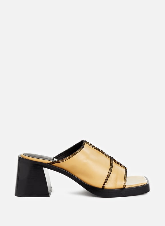 Yellow 2024 leather mules