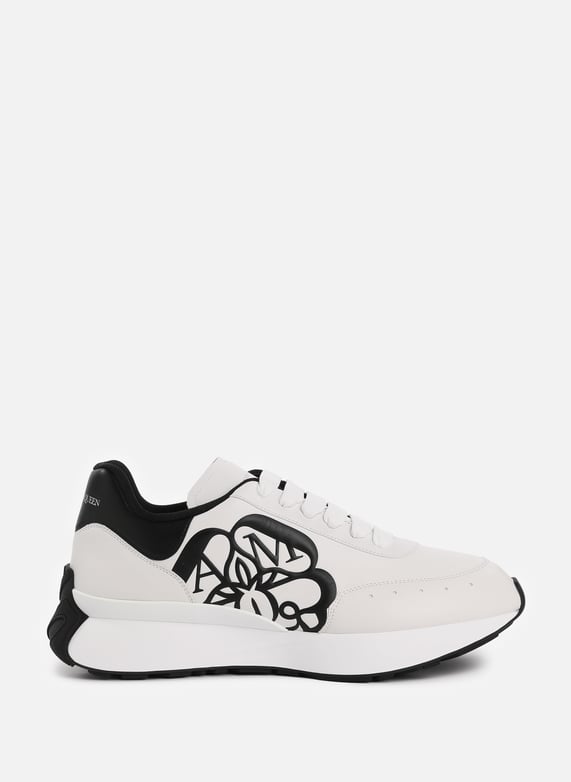 Mens black leather sneakers white sole sales