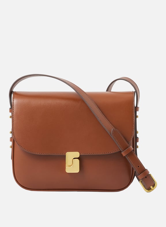Sac bandoulière en cuir glacé bellissima maxi Marron by SOEUR SOEUR Sac bandoulière en cuir glacé bellissima maxi Marron