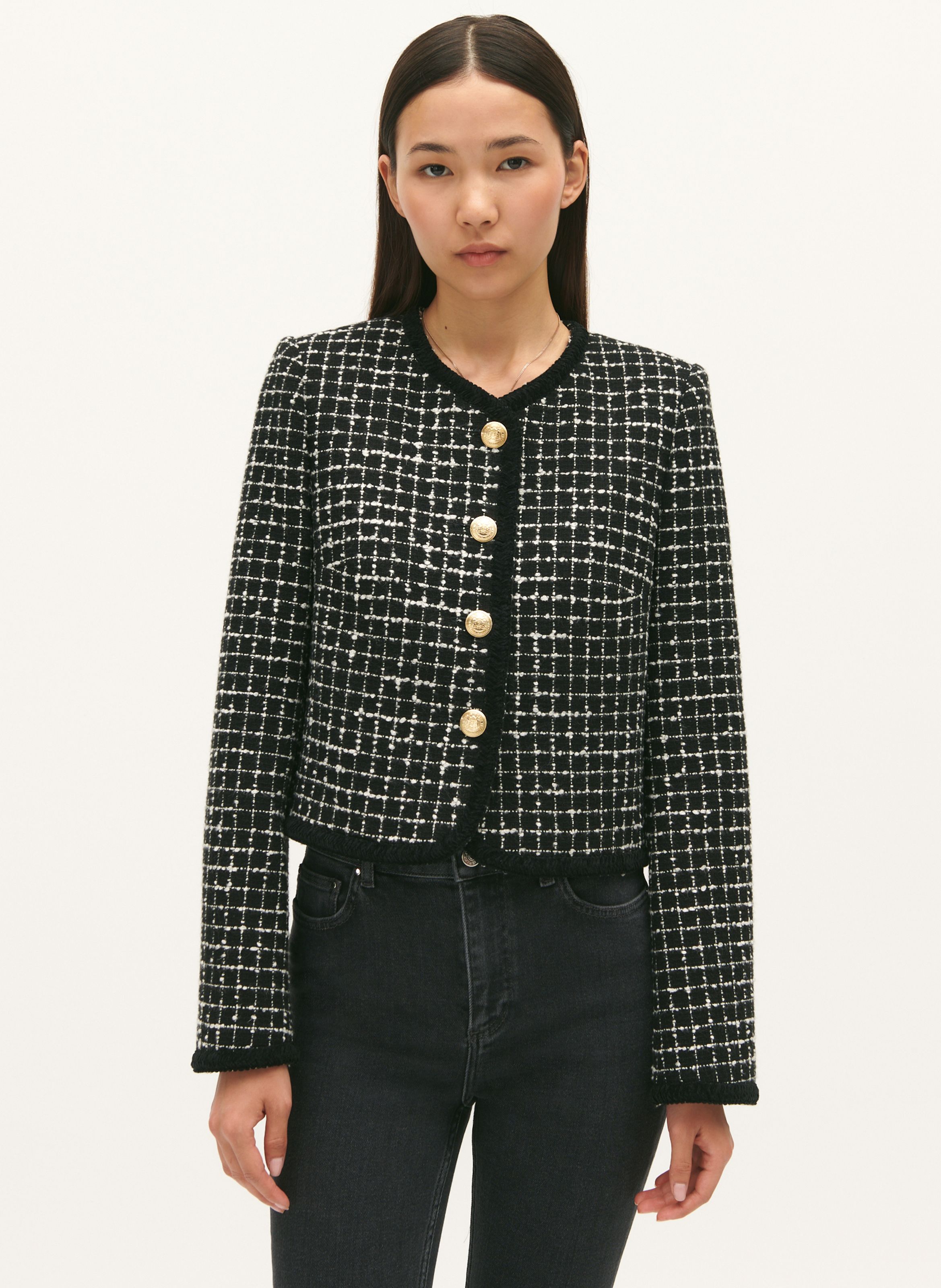 VESTE COL ROND EN TWEED VANDABIS CLAUDIE PIERLOT pour FEMME