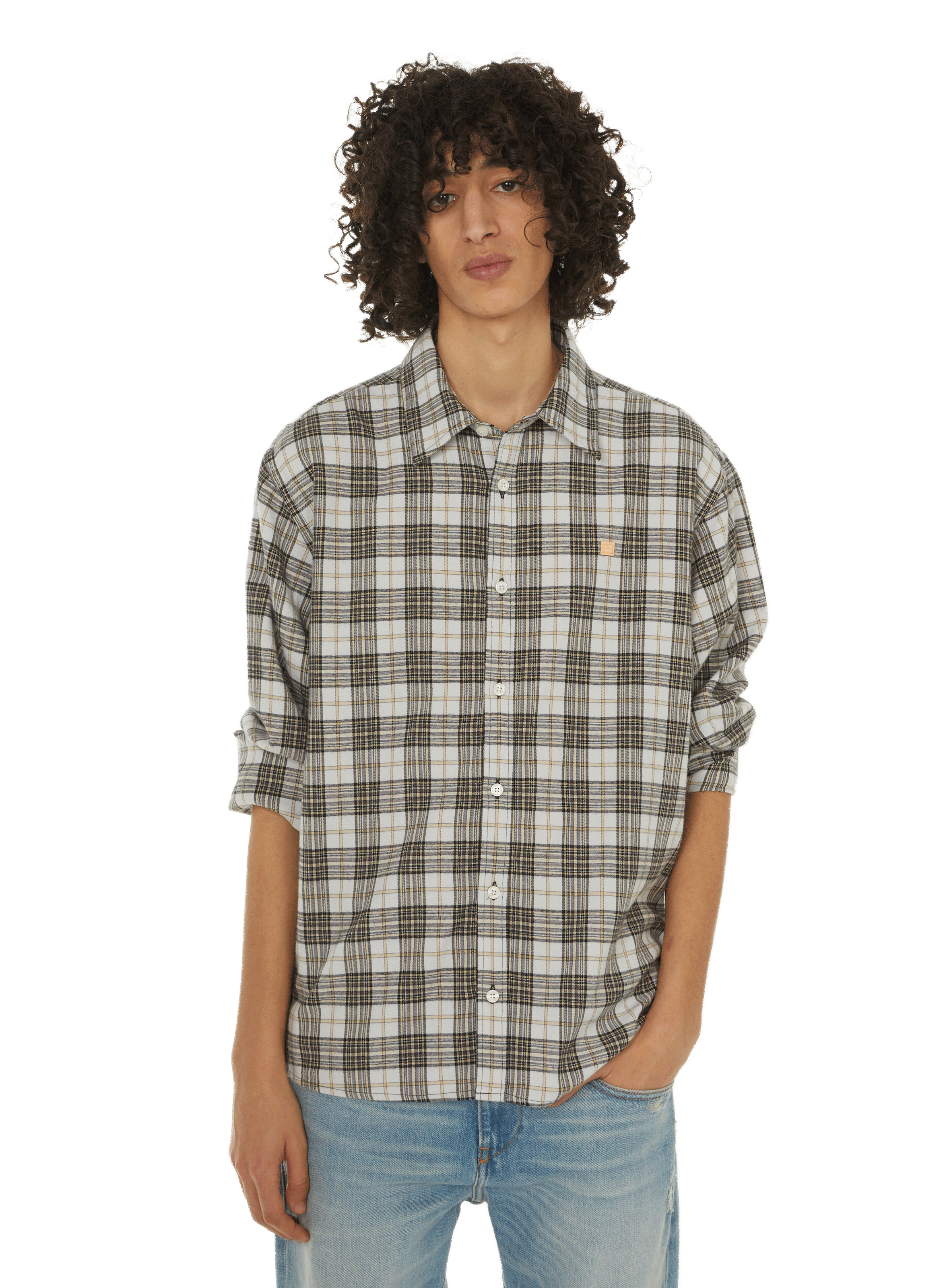 ACNE STUDIOS Cotton check shirt Grey