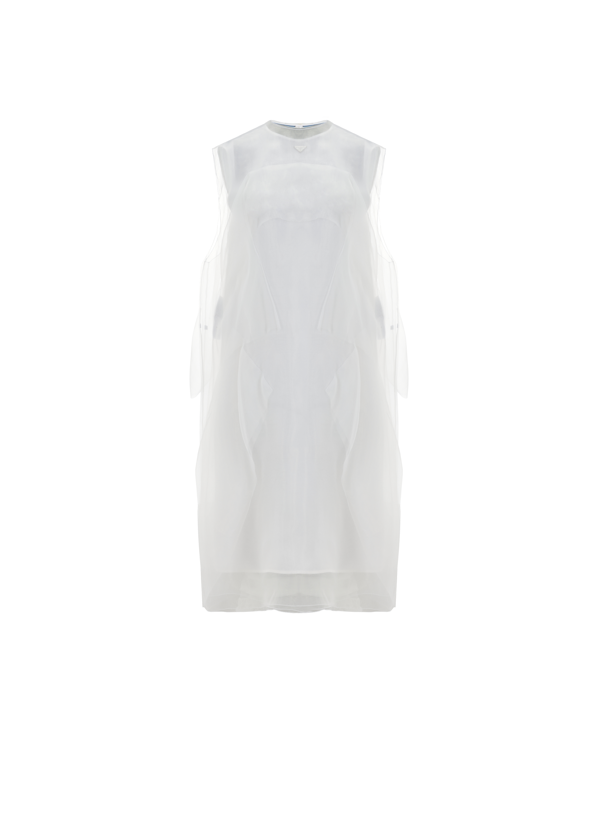 Robe midi voile en soie PRADA Blanc