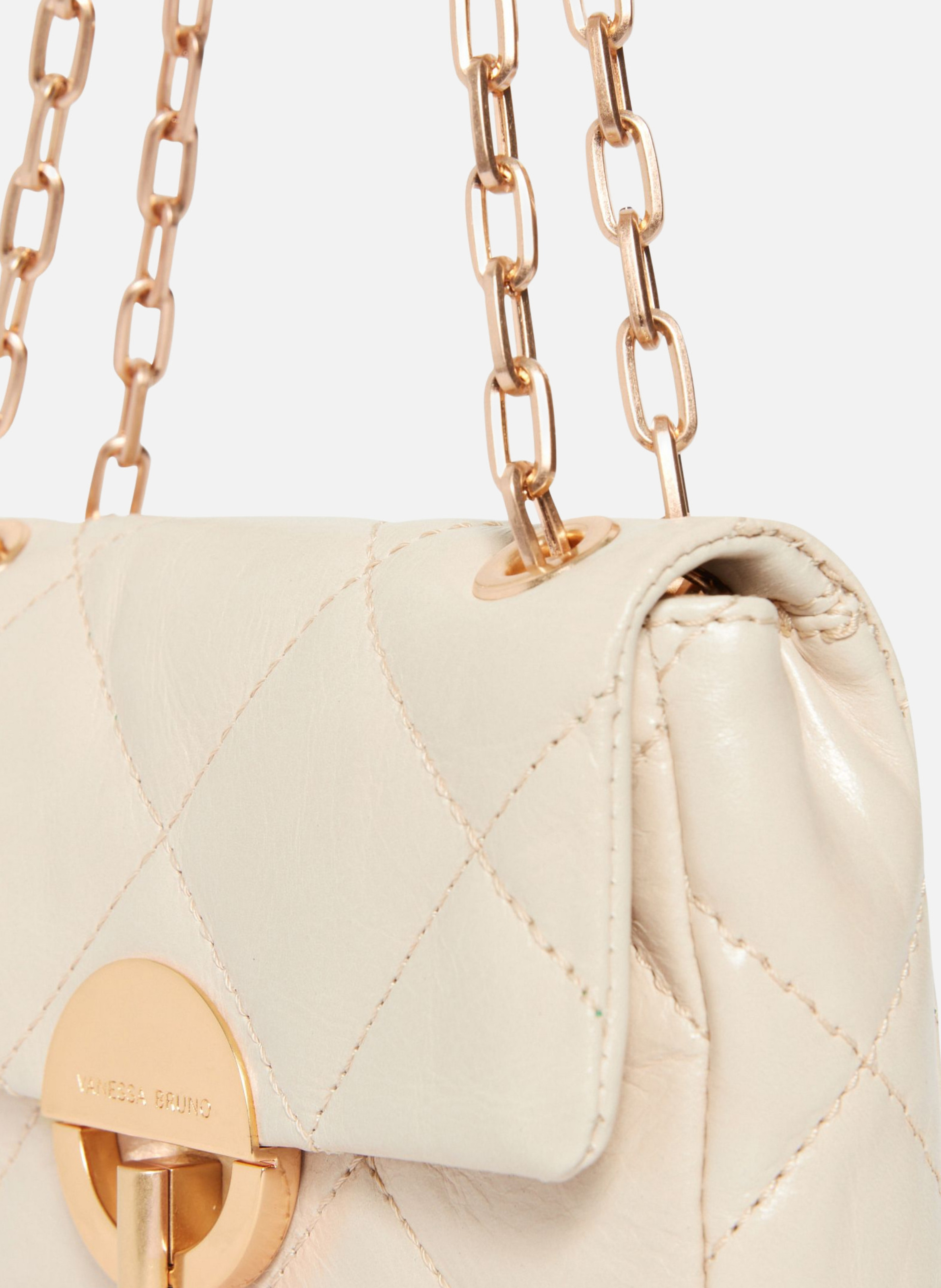 Petit sac moon en cuir VANESSA BRUNO Beige