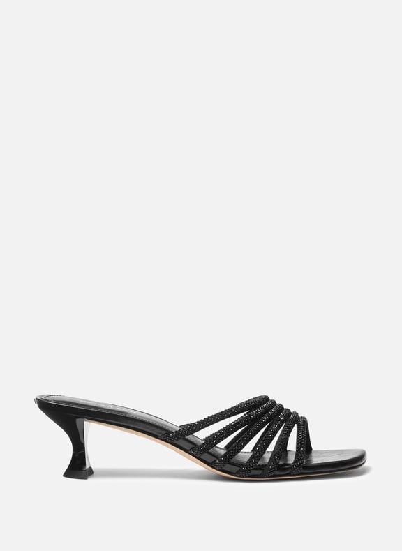 Haisley high heel sandals with rhinestones Black by MICHAEL KORS MICHAEL KORS Haisley high heel sandals with rhinestones Black
