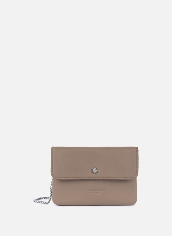 Petit double pochette - soft pm Gris by LANCASTER LANCASTER Petit double pochette - soft pm Gris