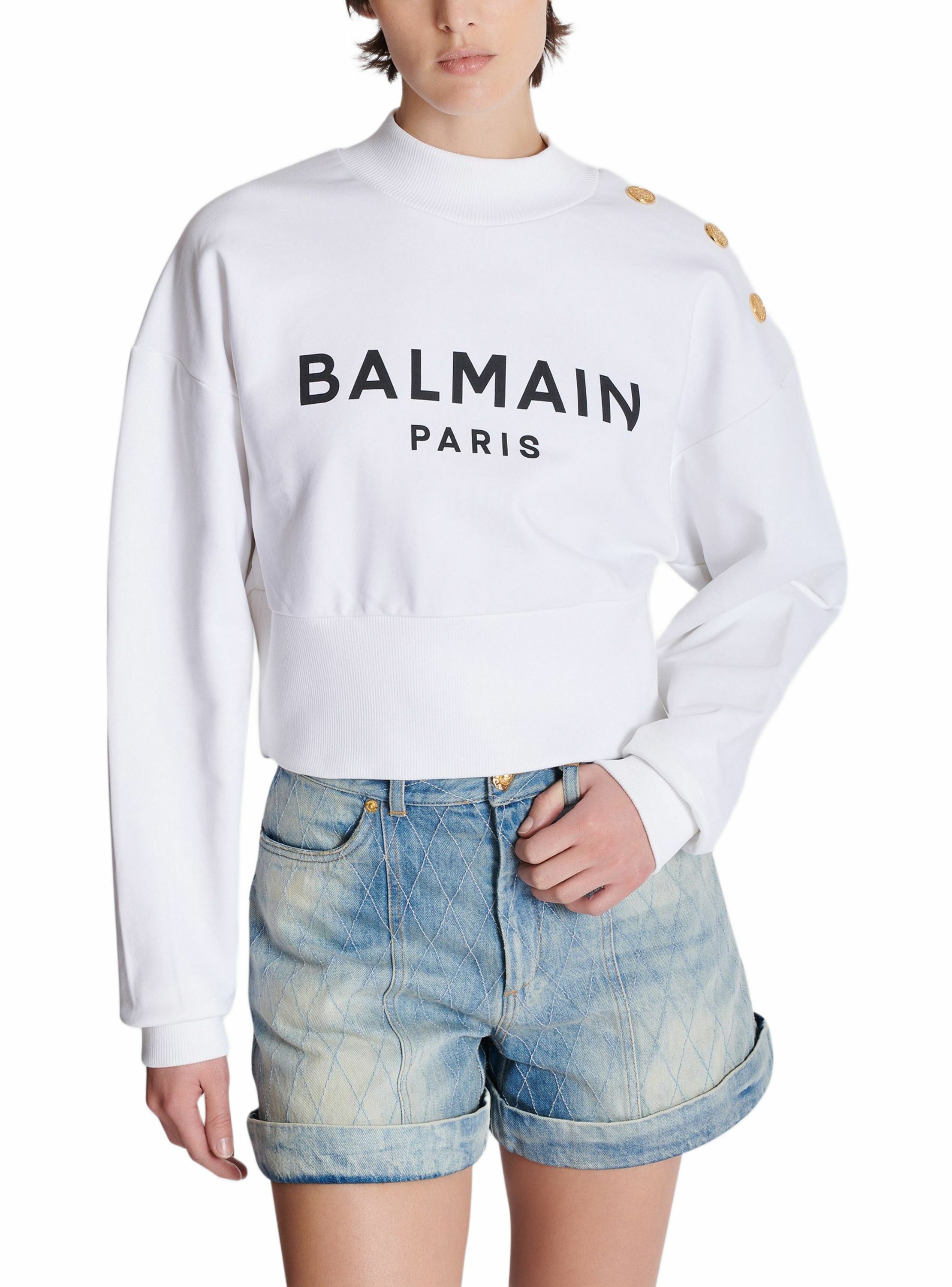 Sweatshirt imprimé balmain paris BALMAIN Blanc