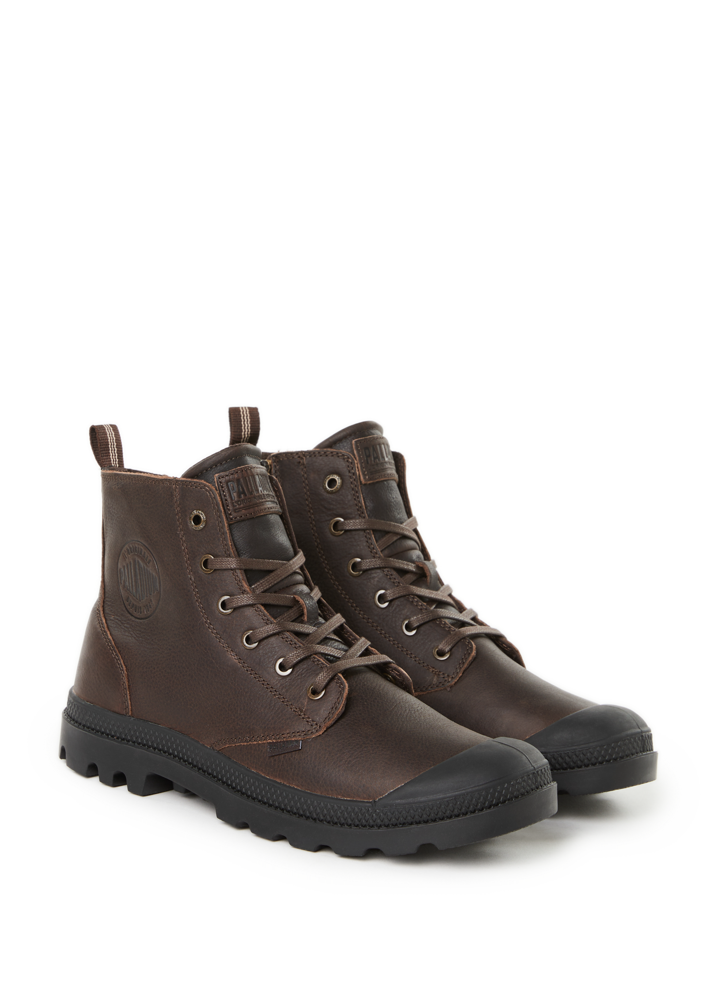 Boots unies en cuir PALLADIUM Marron