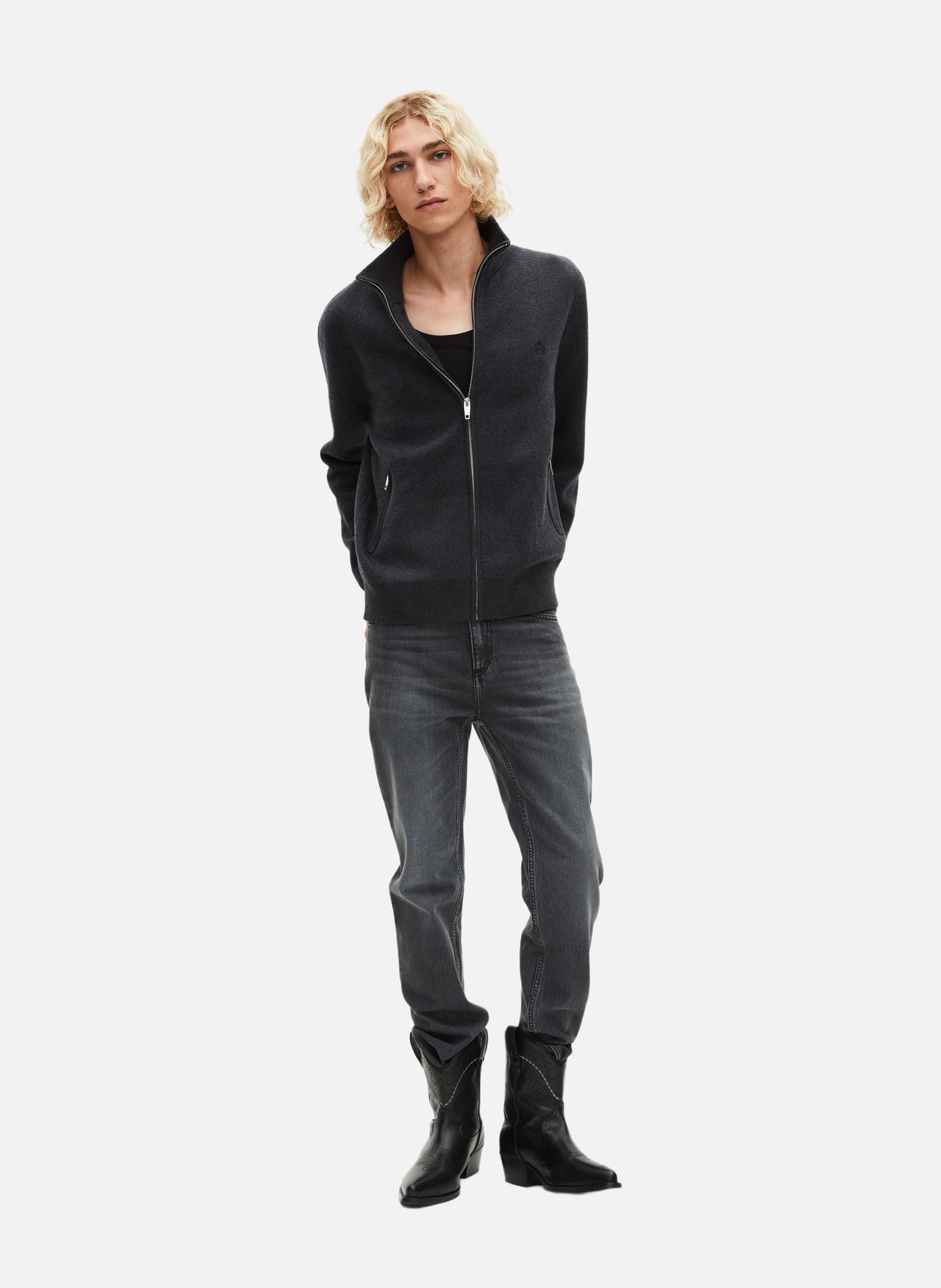 Cardigan double face à zip THE KOOPLES Gris