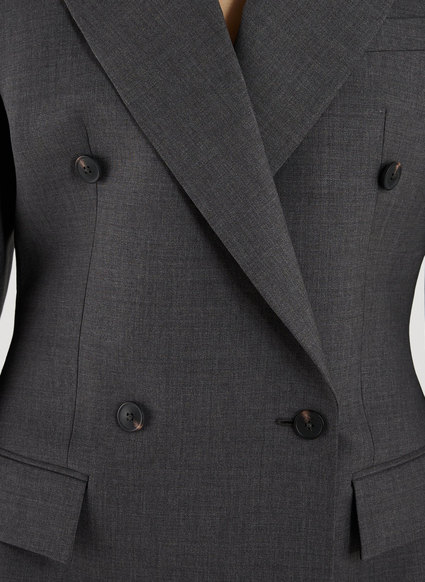 Veste cintrée col tailleur en laine vierge mélangée ROHE FRAMES Gris