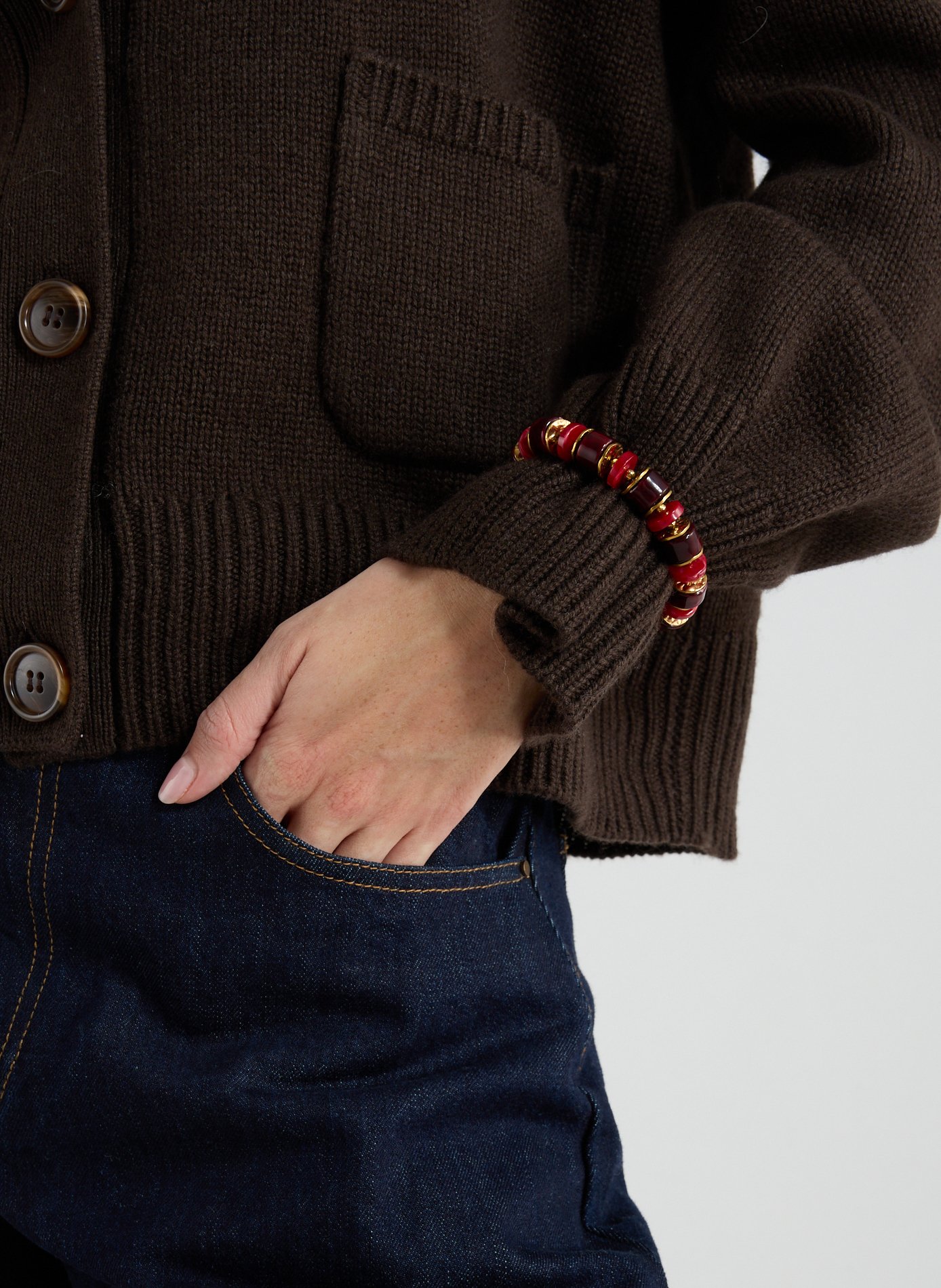 Bracelet à perles AU PRINTEMPS PARIS Rouge