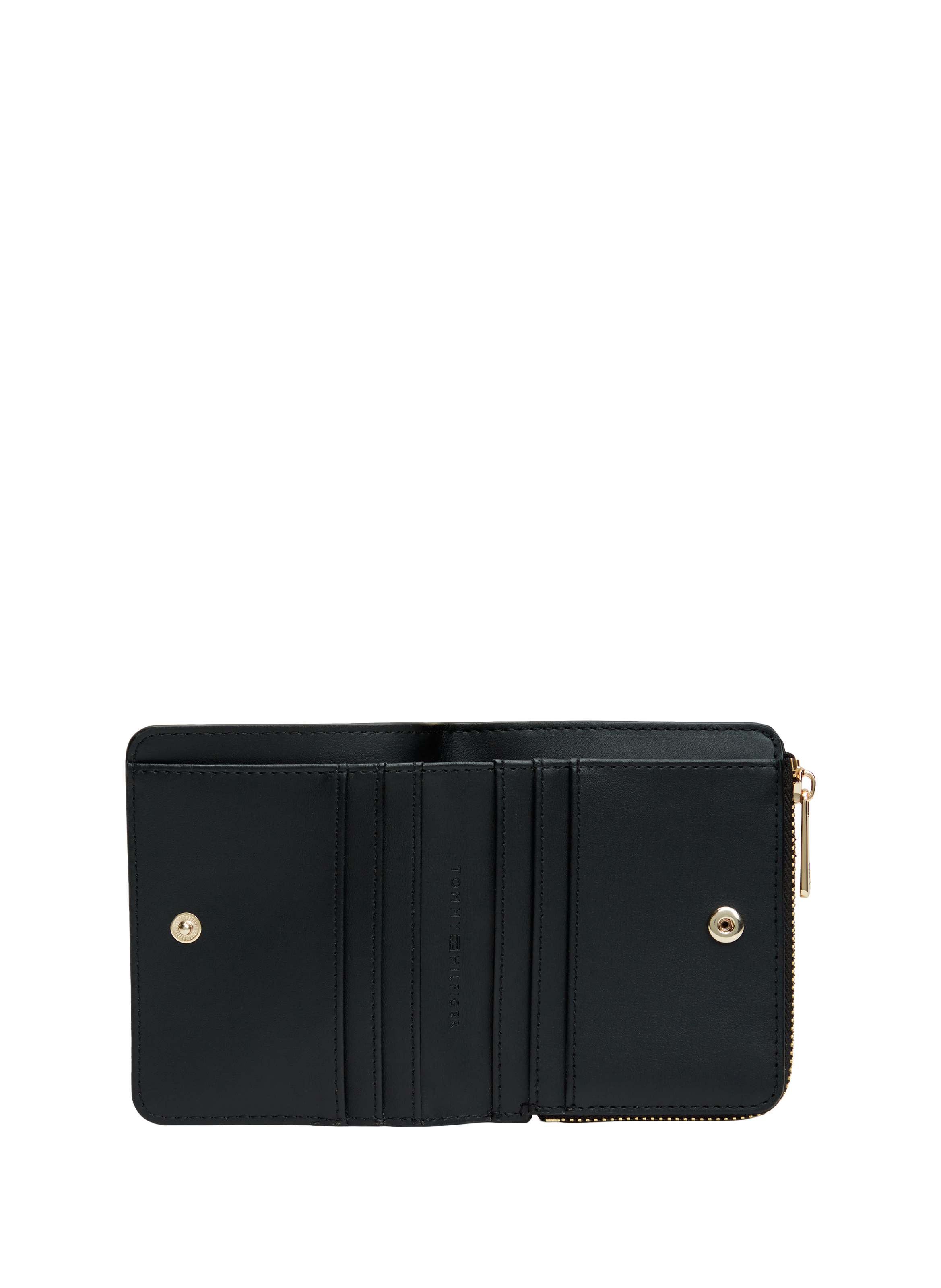 Portefeuille zippé à logo effet cuir TOMMY HILFIGER Noir