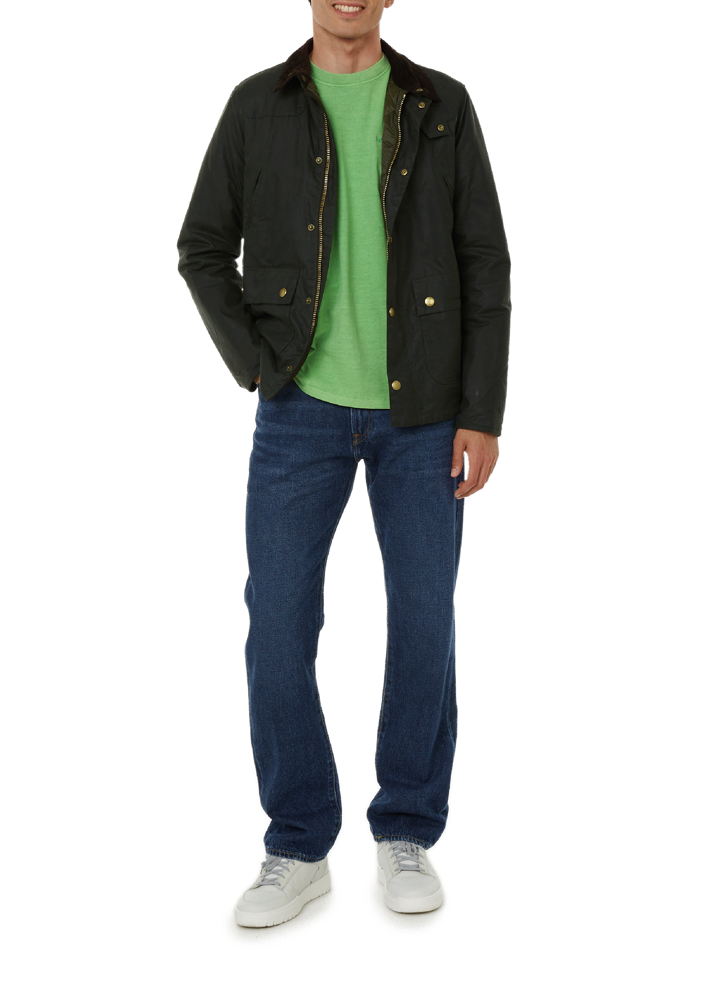 Blouson Reelin Wax en coton BARBOUR Vert