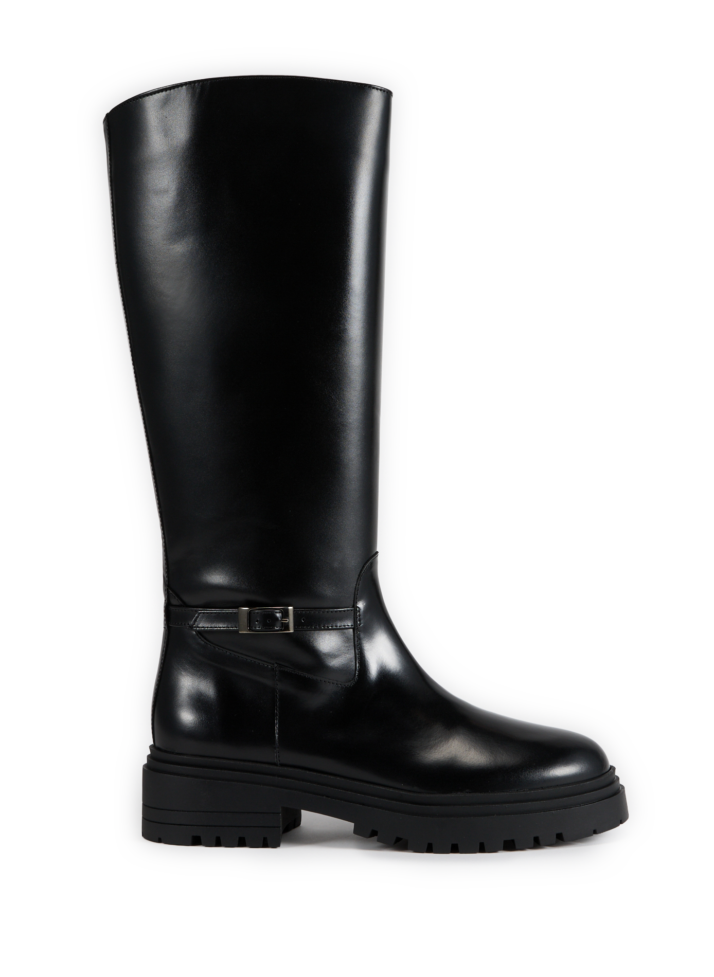 BOBBIES Bottes crantées en cuir Noir