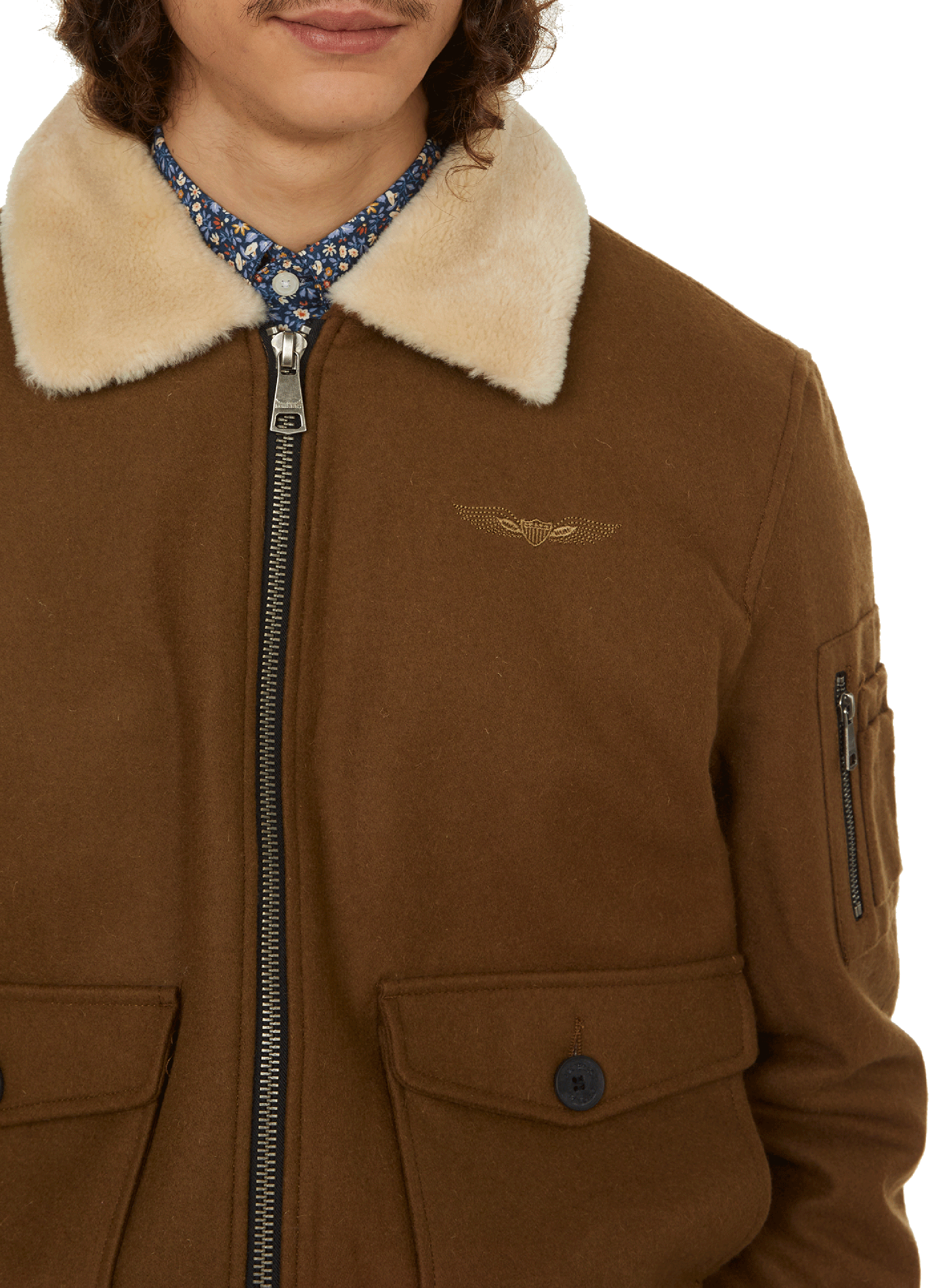 Wollmischjacke BOMBERS ORIGINAL Beige