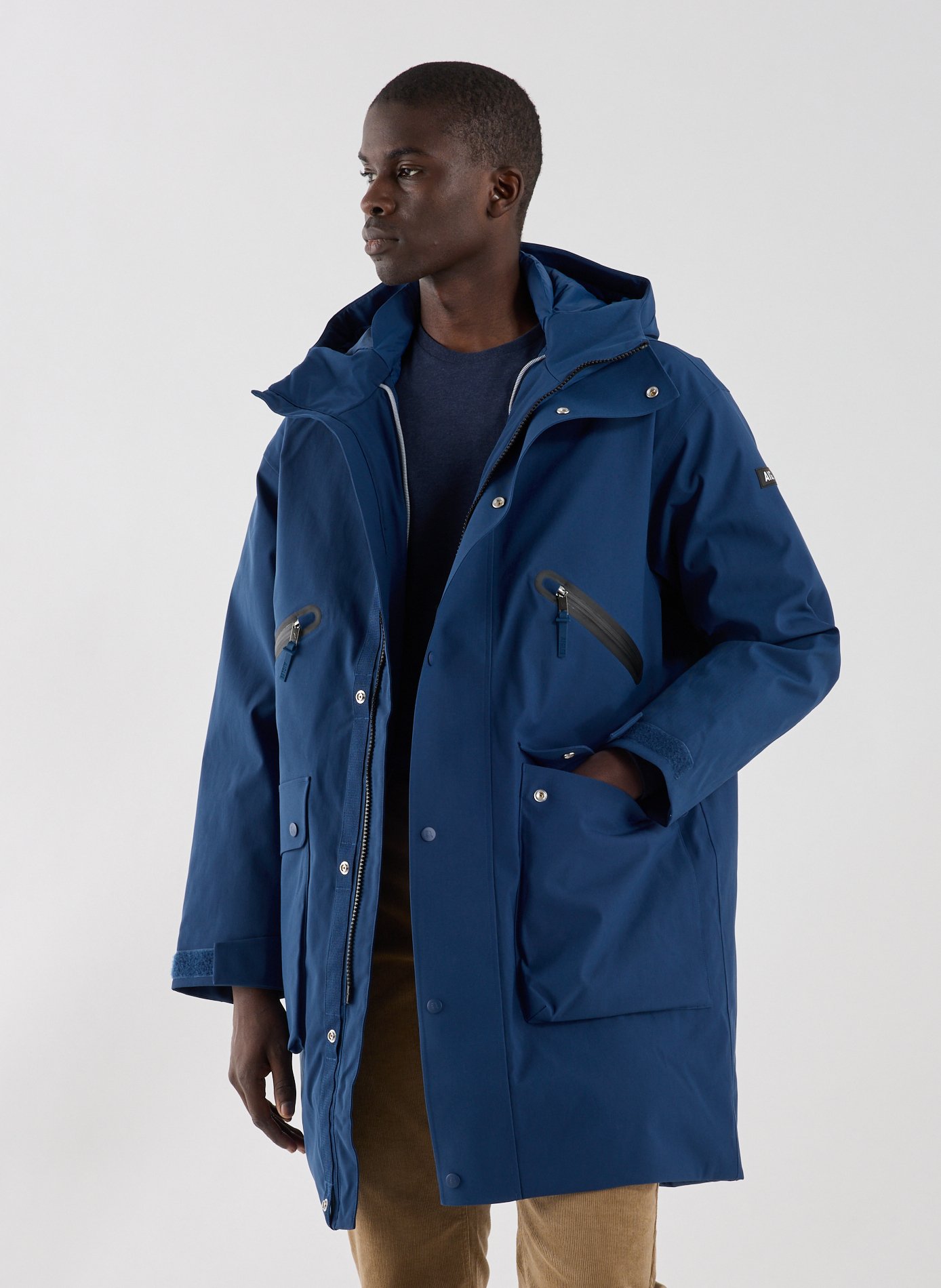Long parka with hood MTD AIGLE Blue