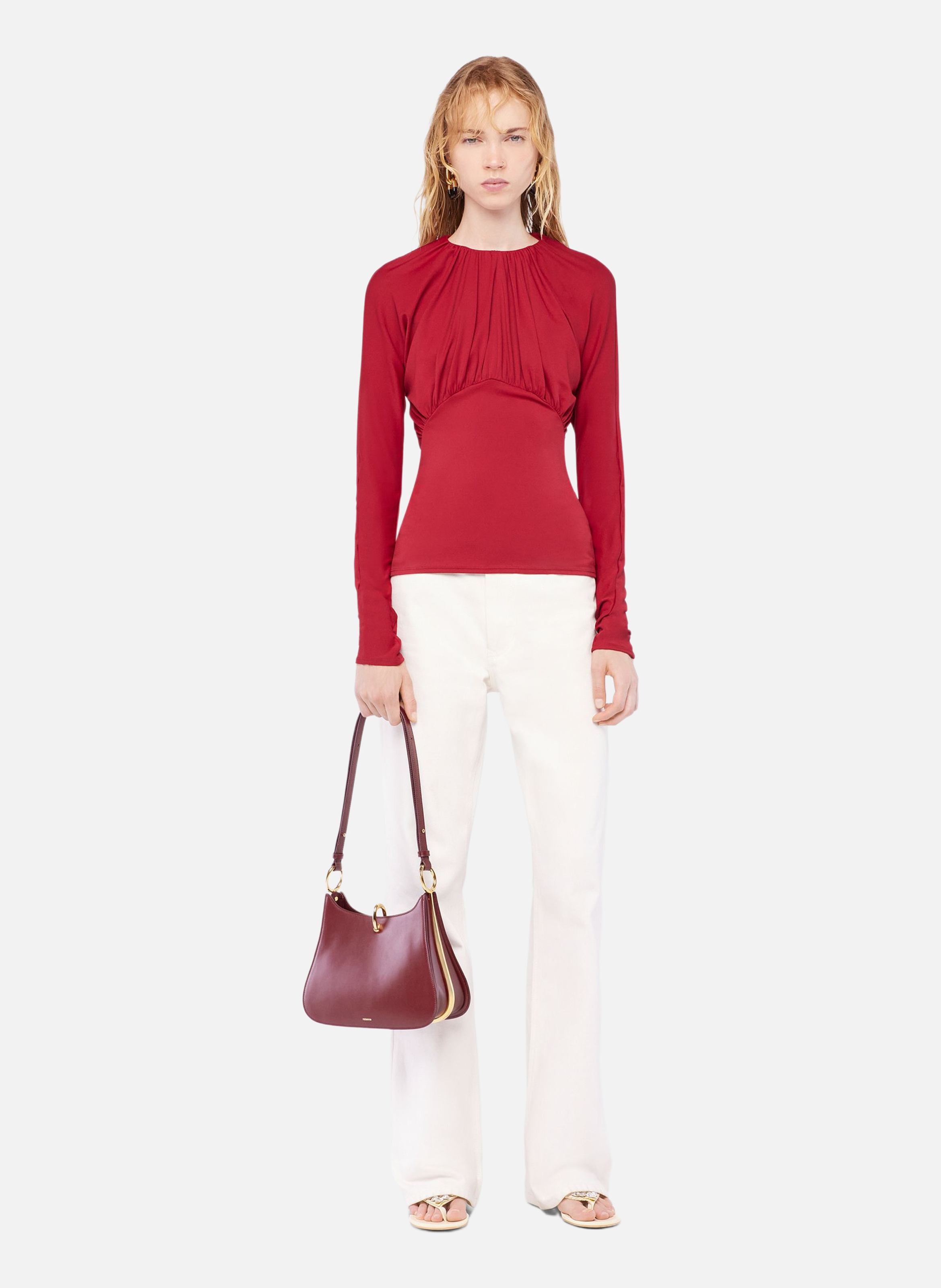 Top en jersey RABANNE Rouge