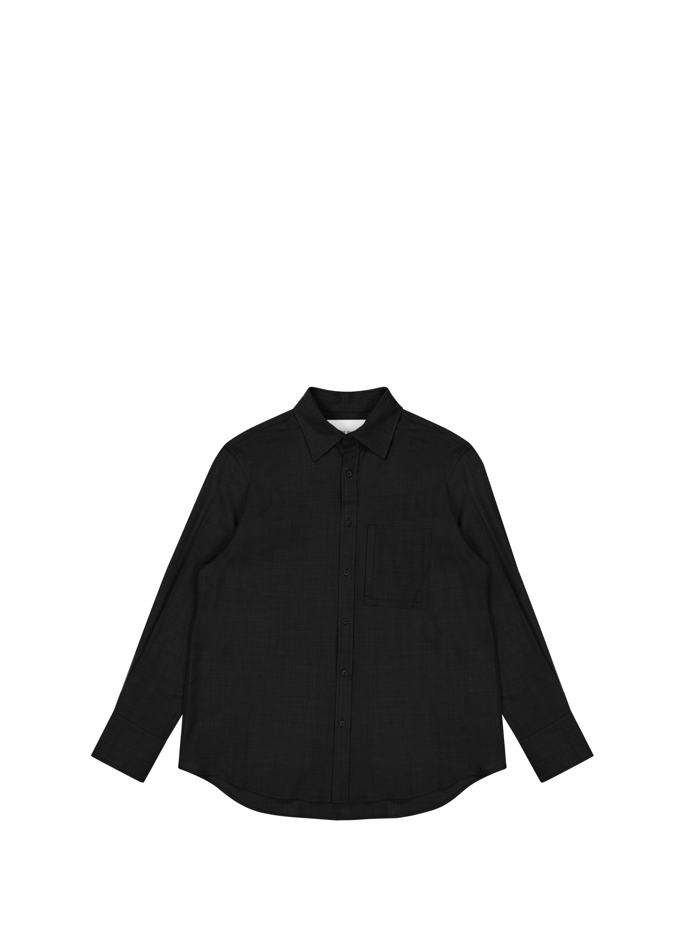 Chemise droite en laine mélangée ENTIRE STUDIOS Noir