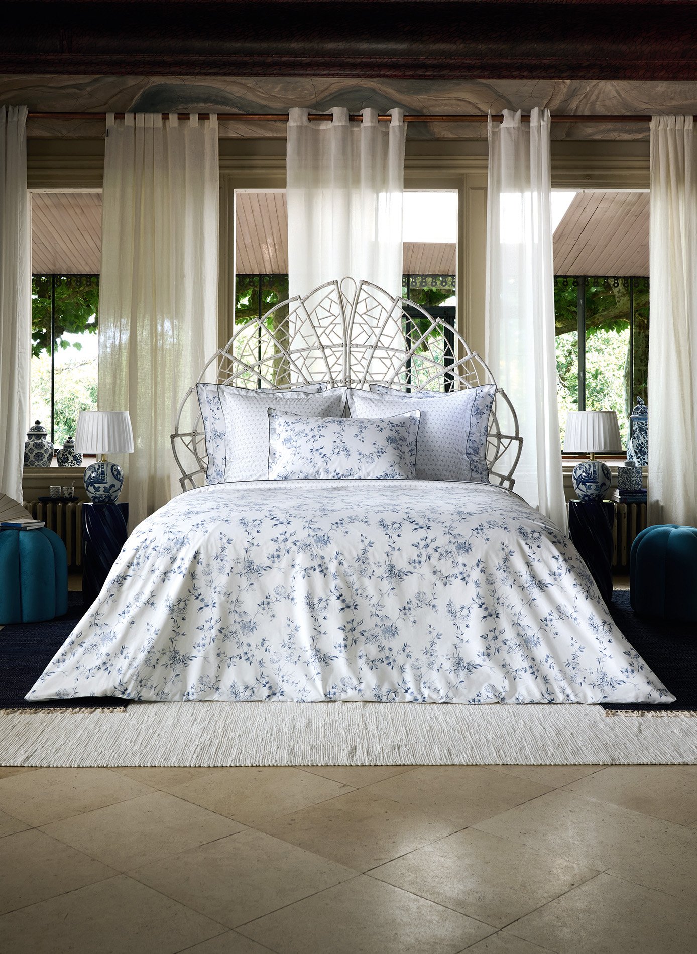 Housse de couette malacca ANNE DE SOLENE Bleu