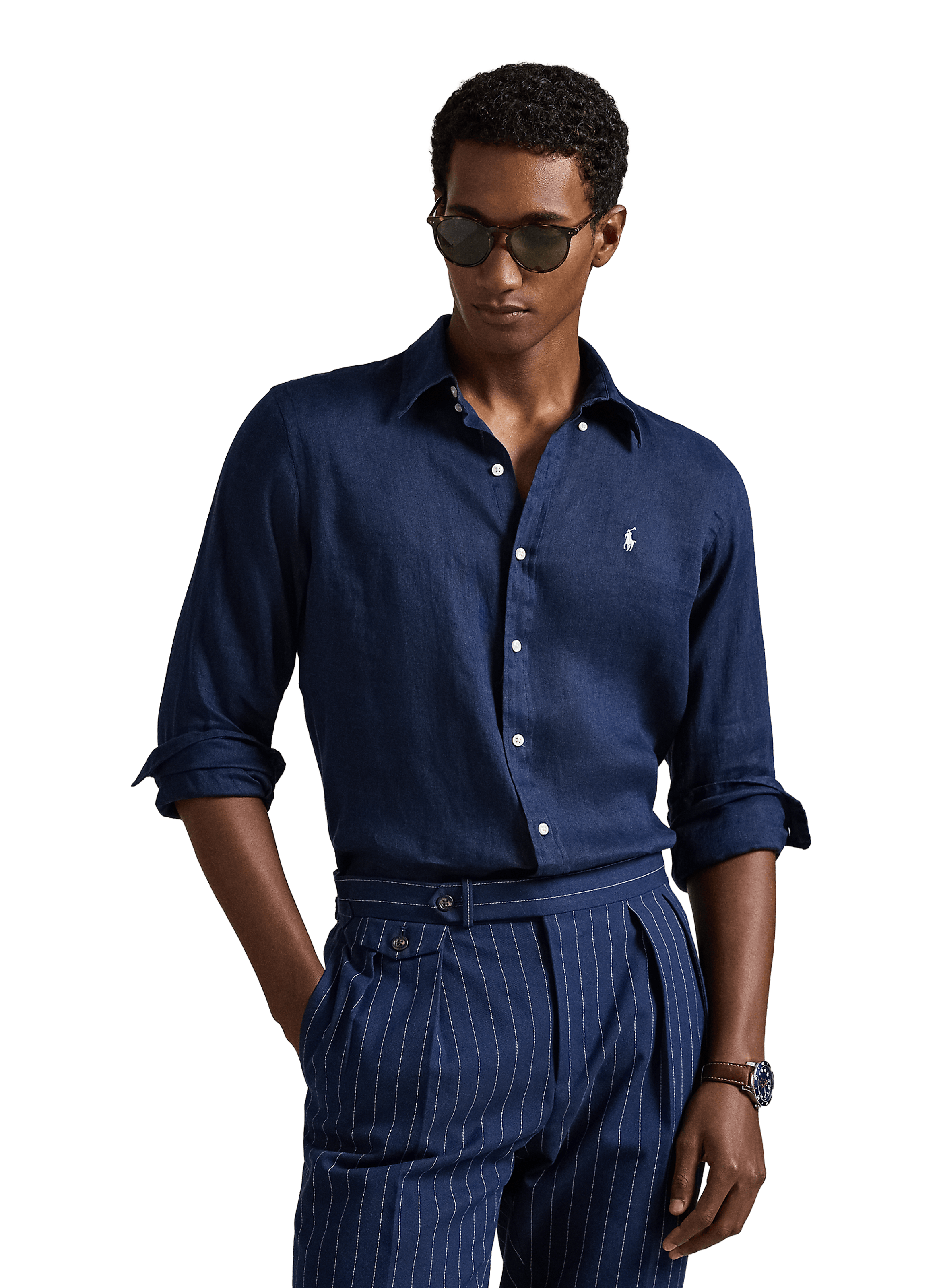 Chemise en lin POLO RALPH LAUREN Bleu