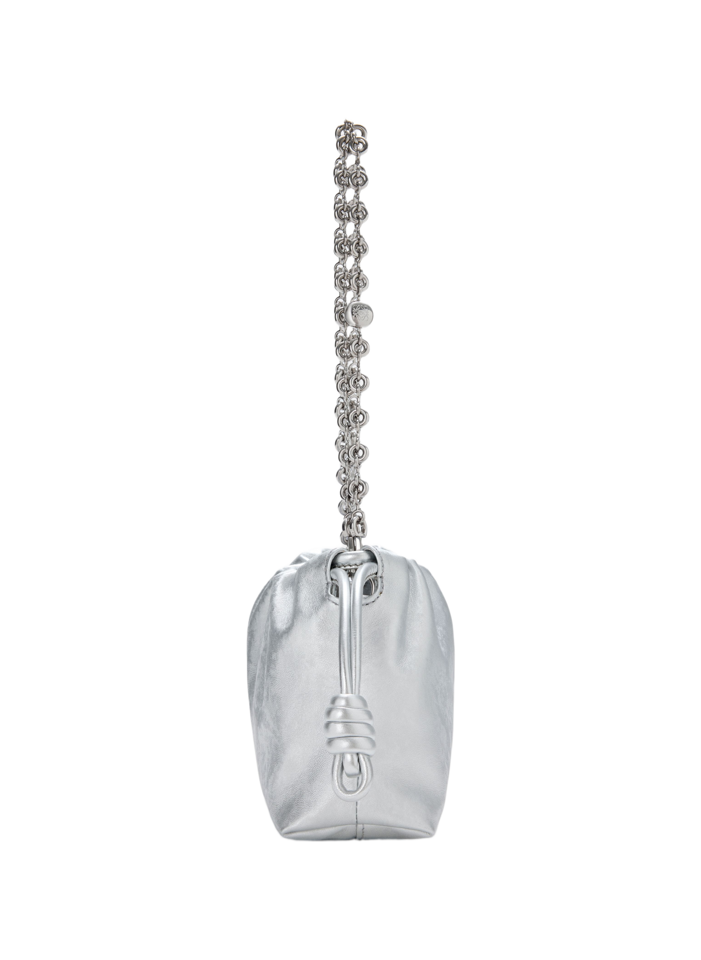 Mini Flamenco purse en cuir de veau à imprimé moiré LOEWE Argent