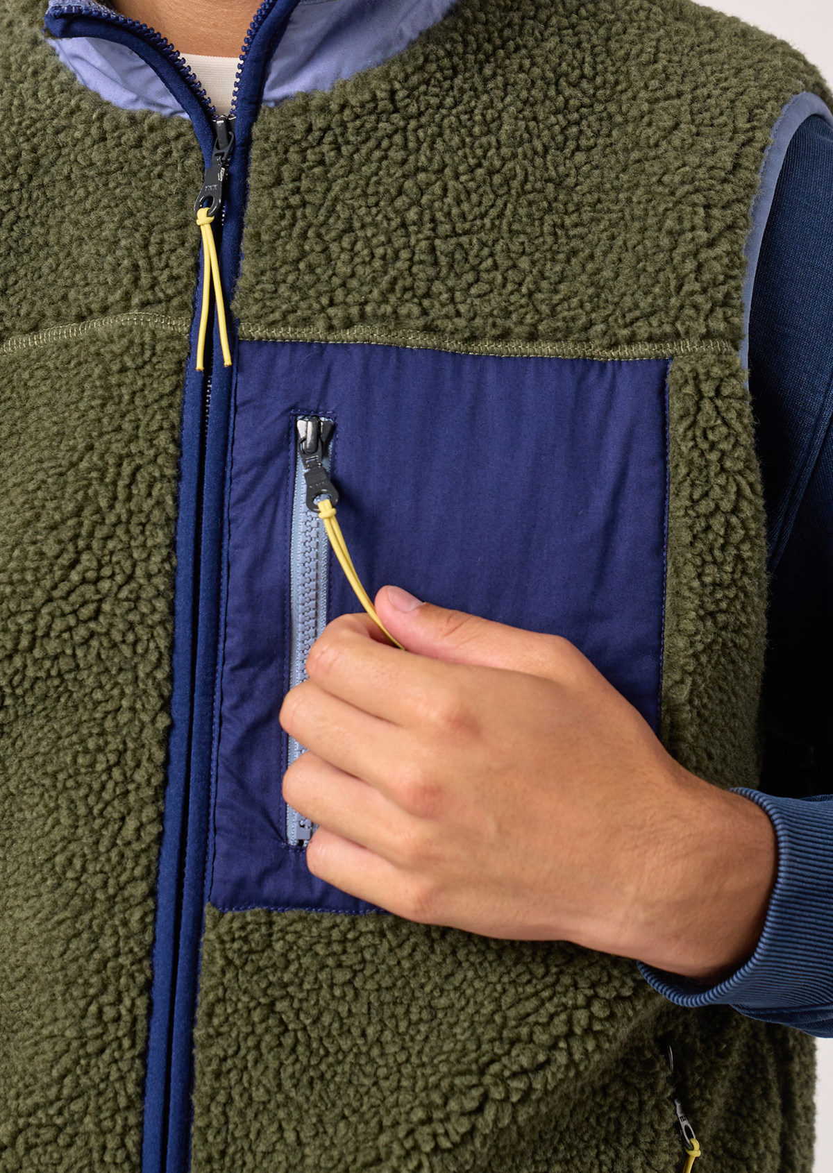 Veste sherpa zippée sans manches BILLYBELT Kaki