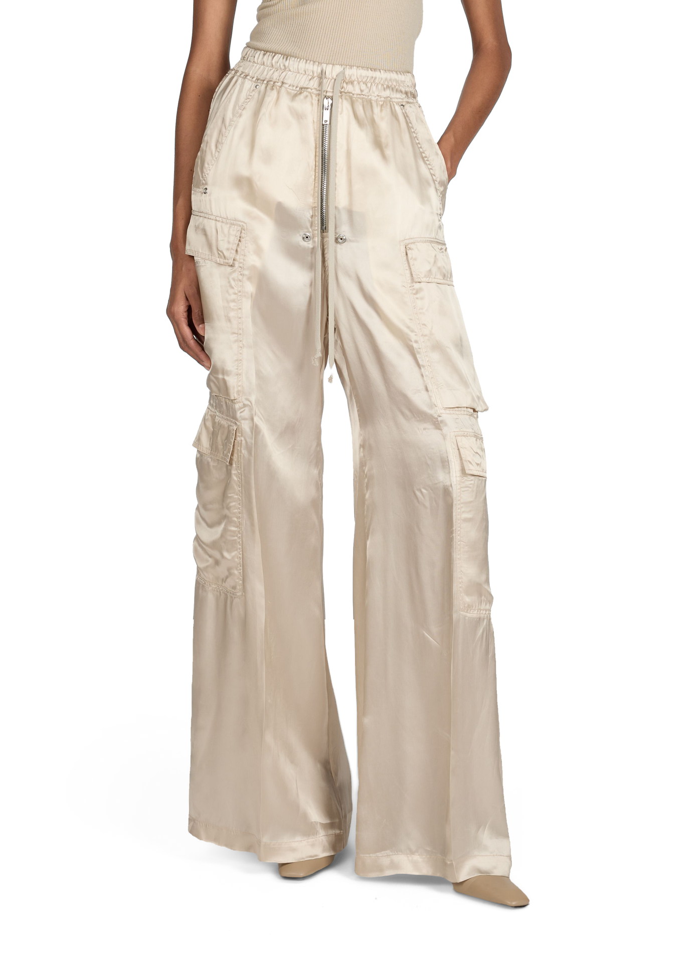 Pantalon cargo satiné RICK OWENS Beige