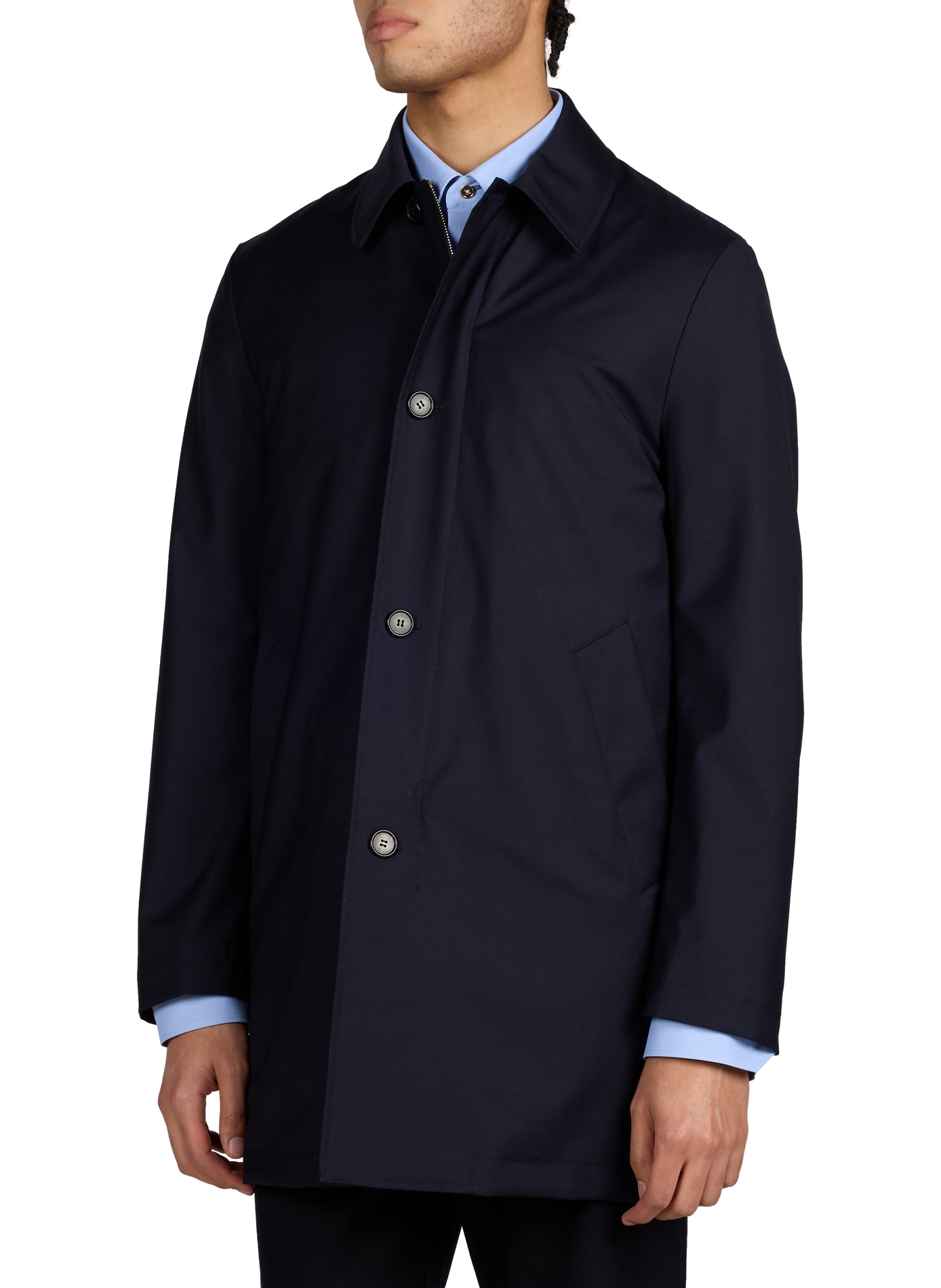 Parka mi longue en laine PAUL SMITH Bleu