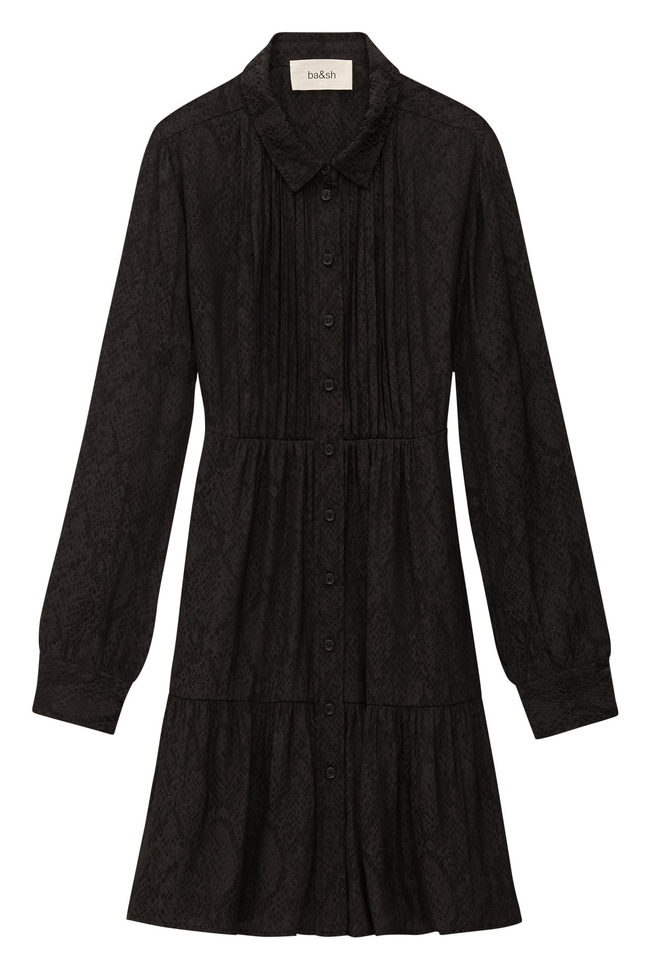 Robe courte col classique imprimée rosyna BA&SH Noir