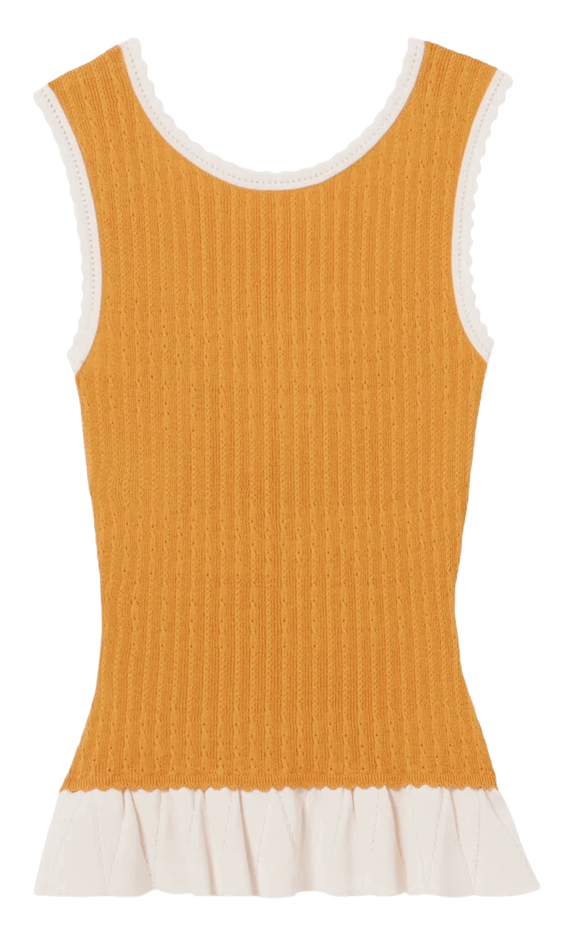 Top ajusté col rond en maille CLAUDIE PIERLOT Orange