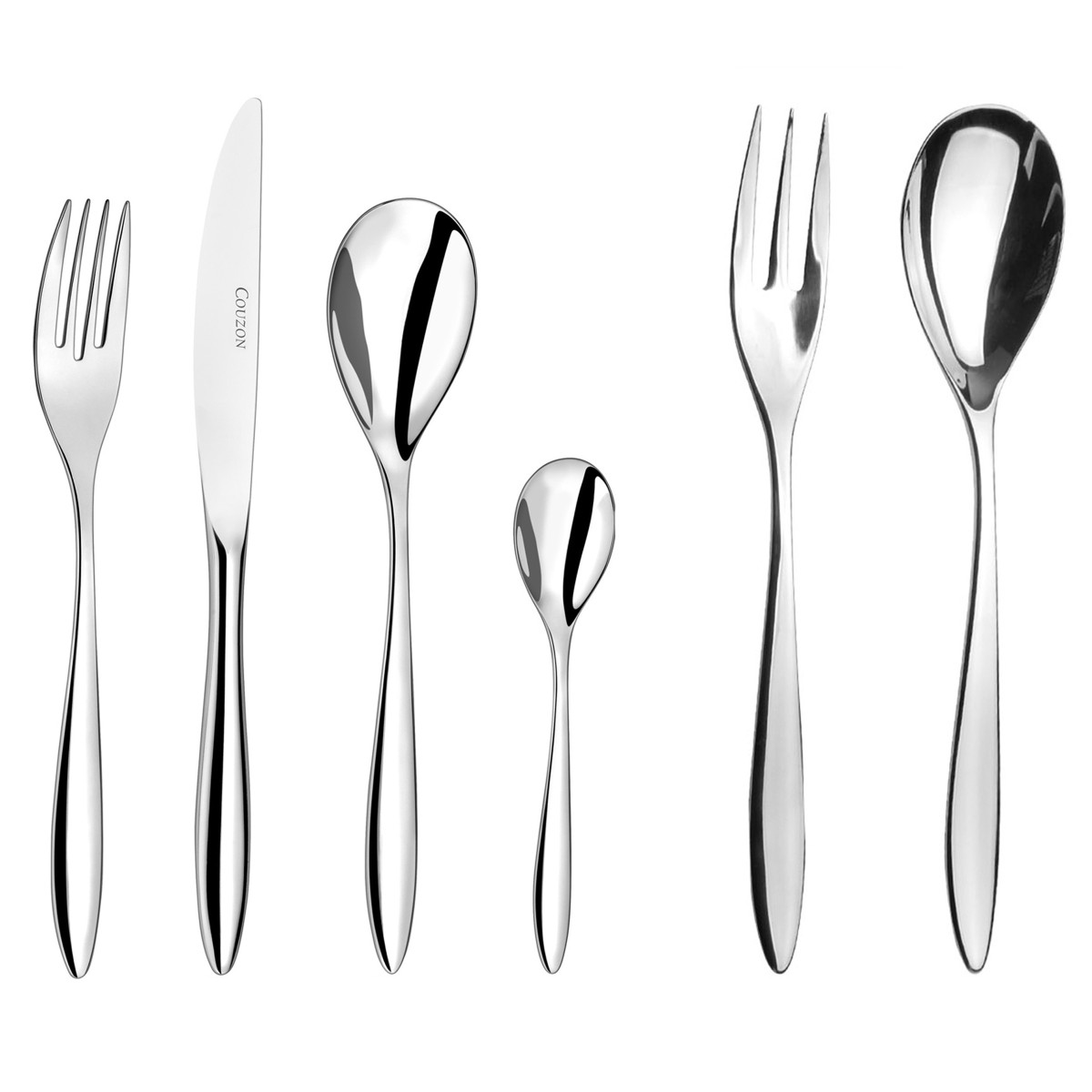 Epsilon - ménagère 50 pièces en coffre bois COUZON Argent