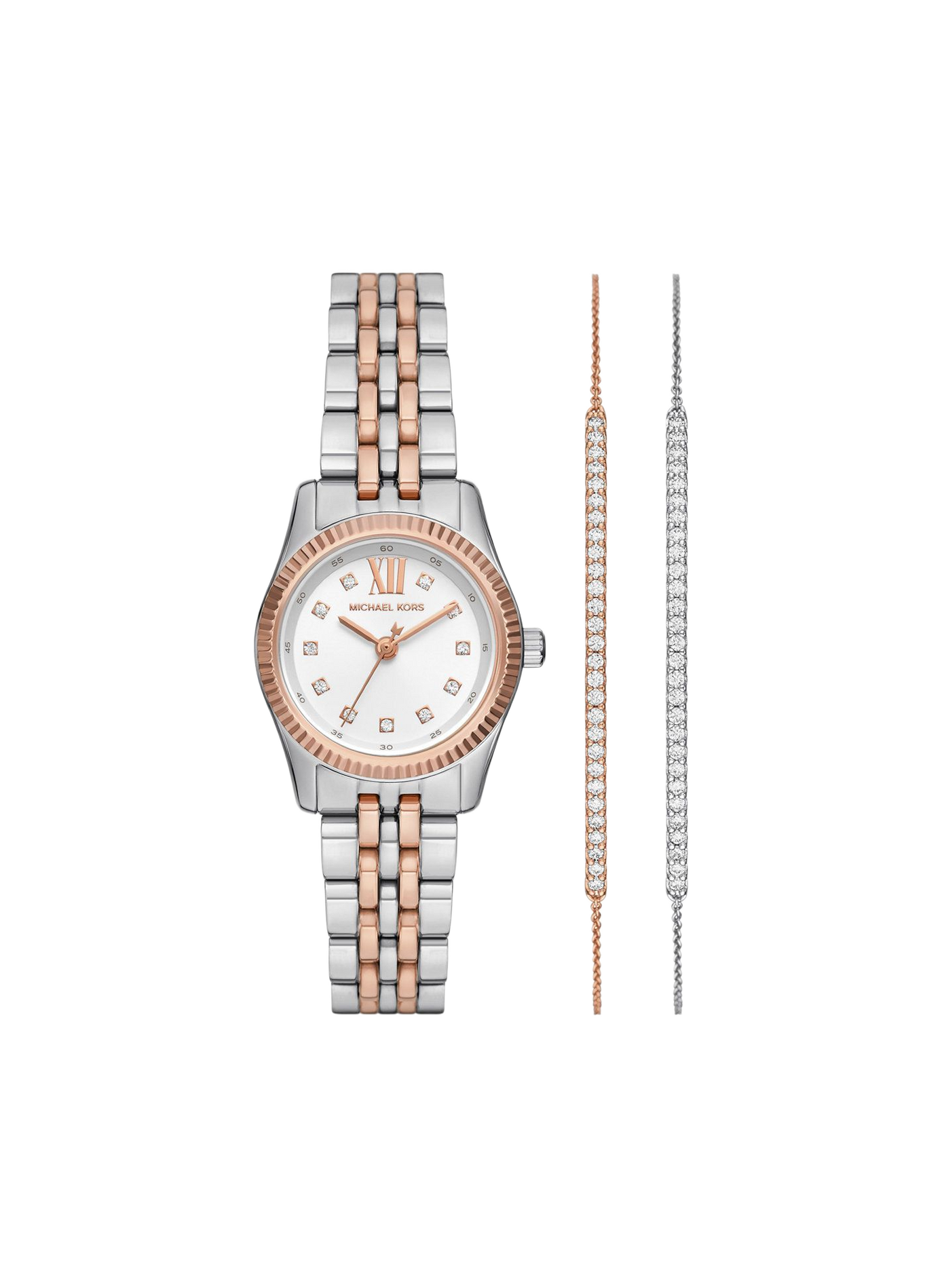 Montre quartz Petite Lexington en acier inoxydable MICHAEL KORS MONTRES Blanc