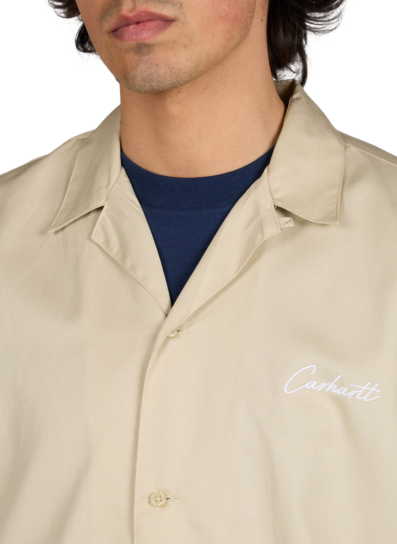 Short-sleeved shirt with logo embroidery CARHARTT WIP Beige