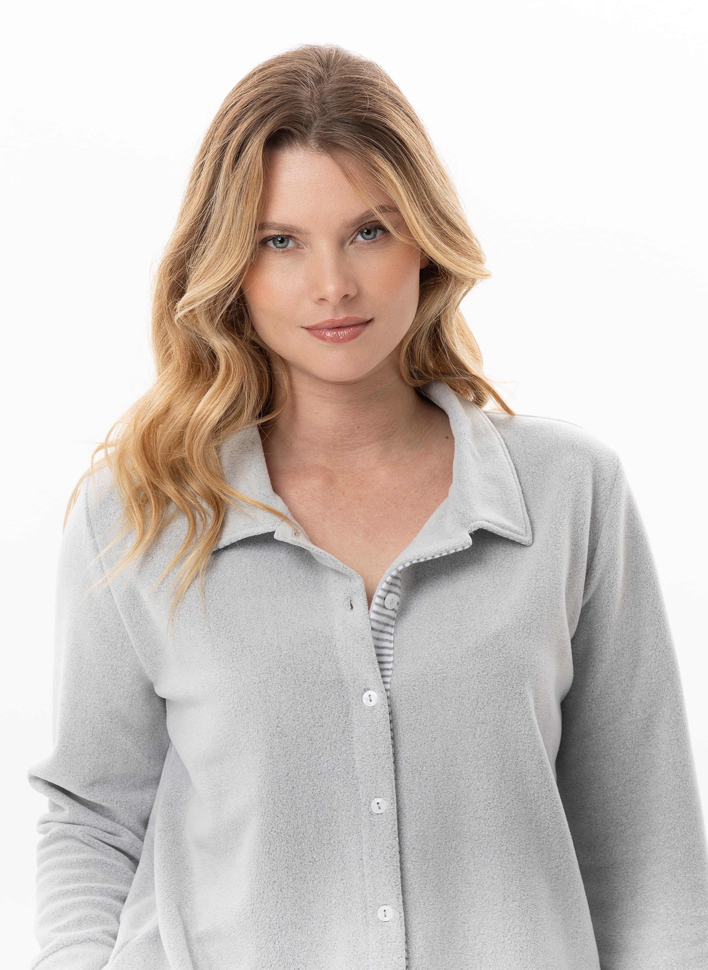 Ensemble homewear boutonné en micropolaire flocon 126 LE CHAT Gris