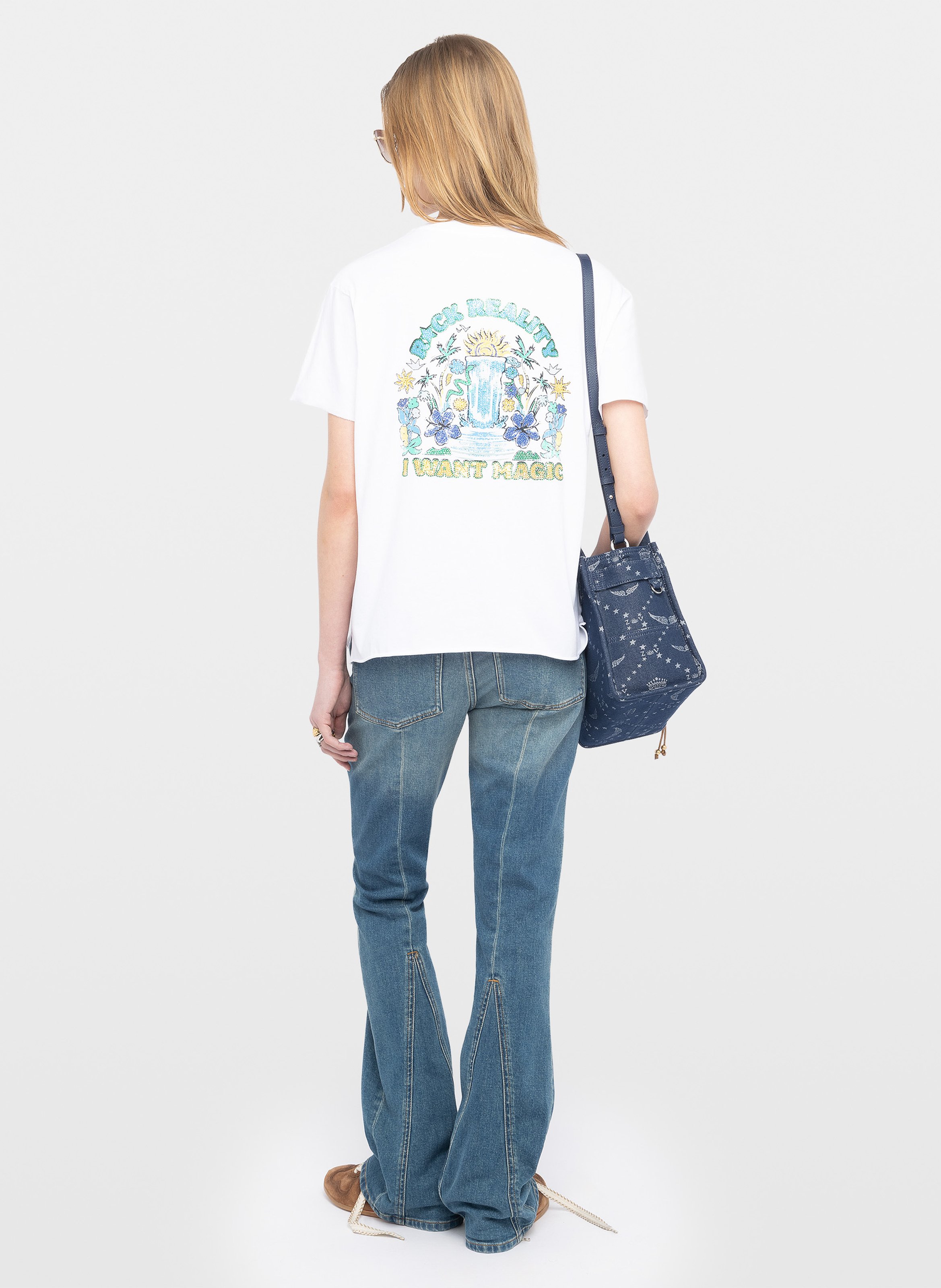Tee-shirt col rond en coton bio tommer ZADIG&VOLTAIRE Blanc