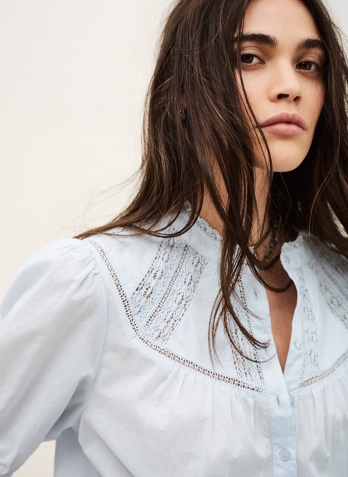 Chemise oversize en coton nella BA&SH Bleu