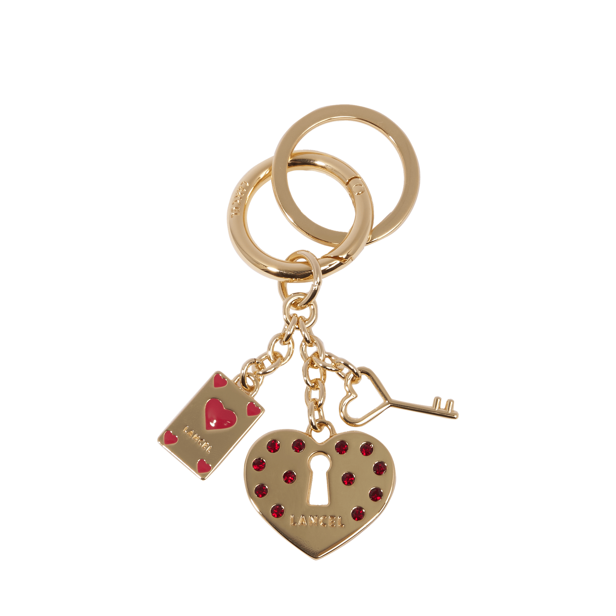 Enamel heart key ring by lancel in metal LANCEL Golden